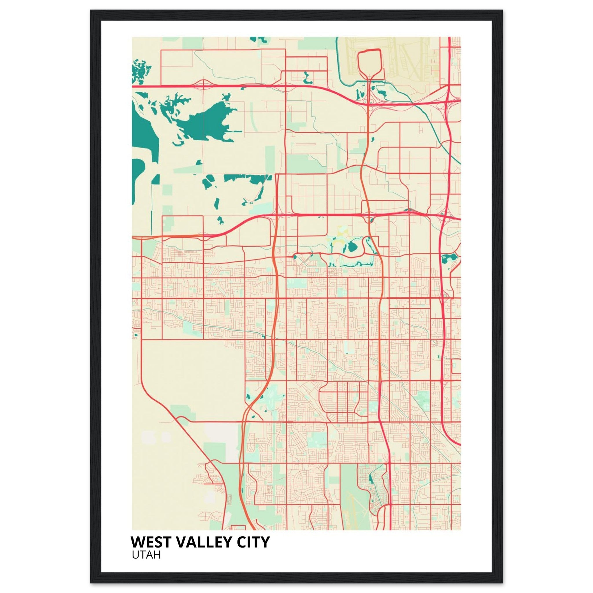 West Valley City Utah City Map Poster | Custom Map Art Print - Ink And Atlas