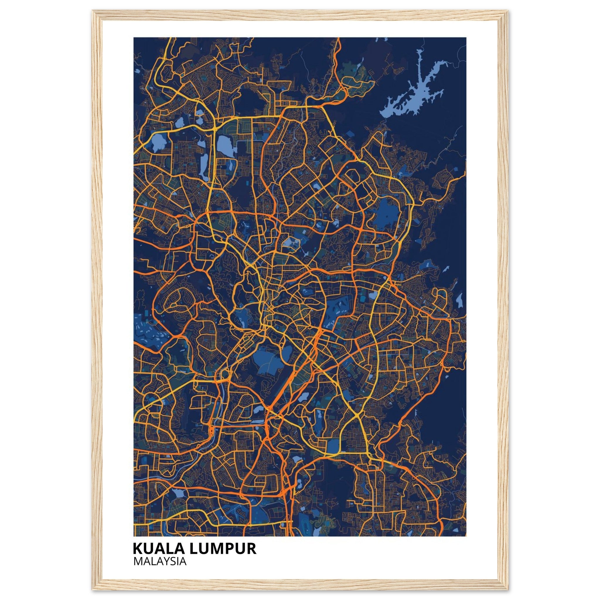 Kuala Lumpur Malaysia City Map Poster | Custom Map Art Print - Ink And Atlas