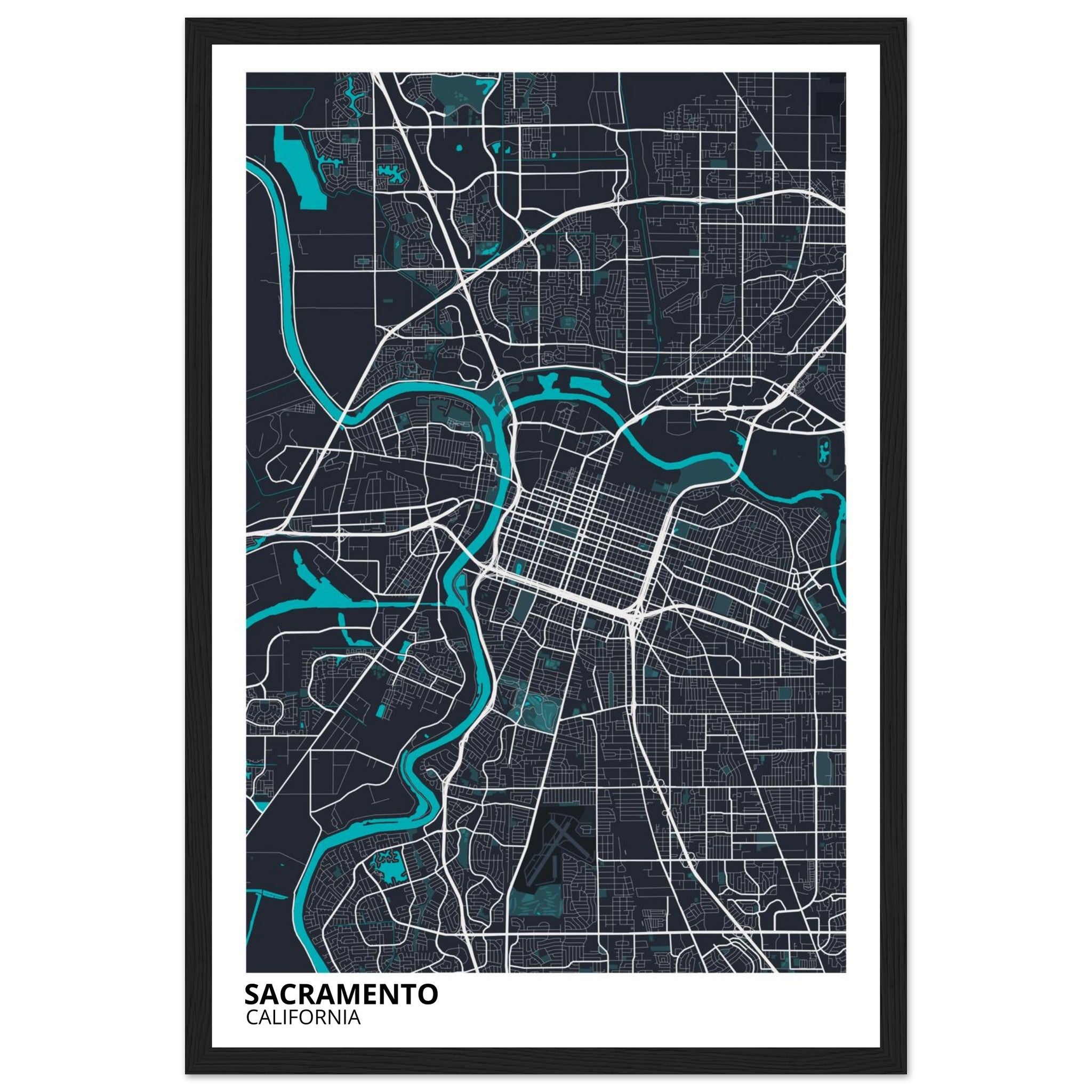 sacramento map poster print