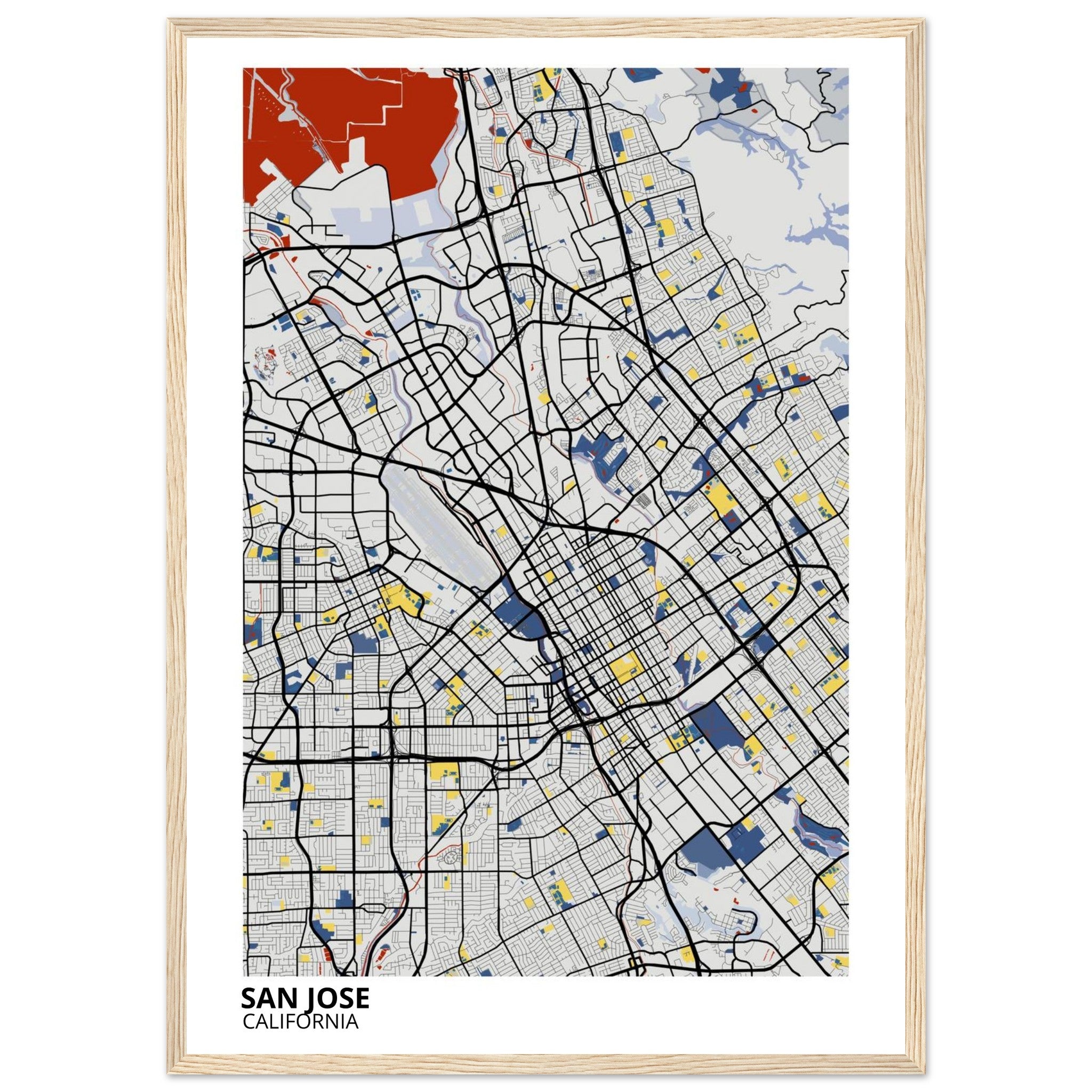 san jose map poster print