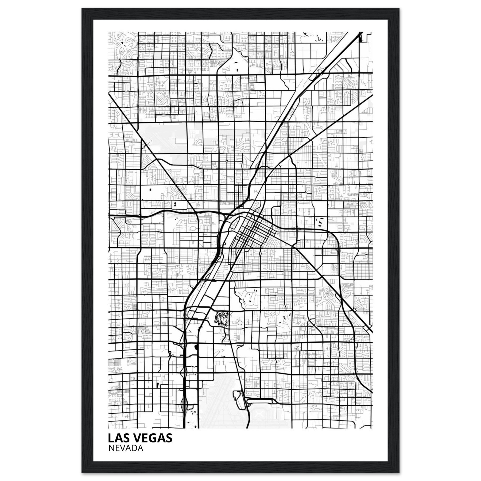 las vegas map poster print