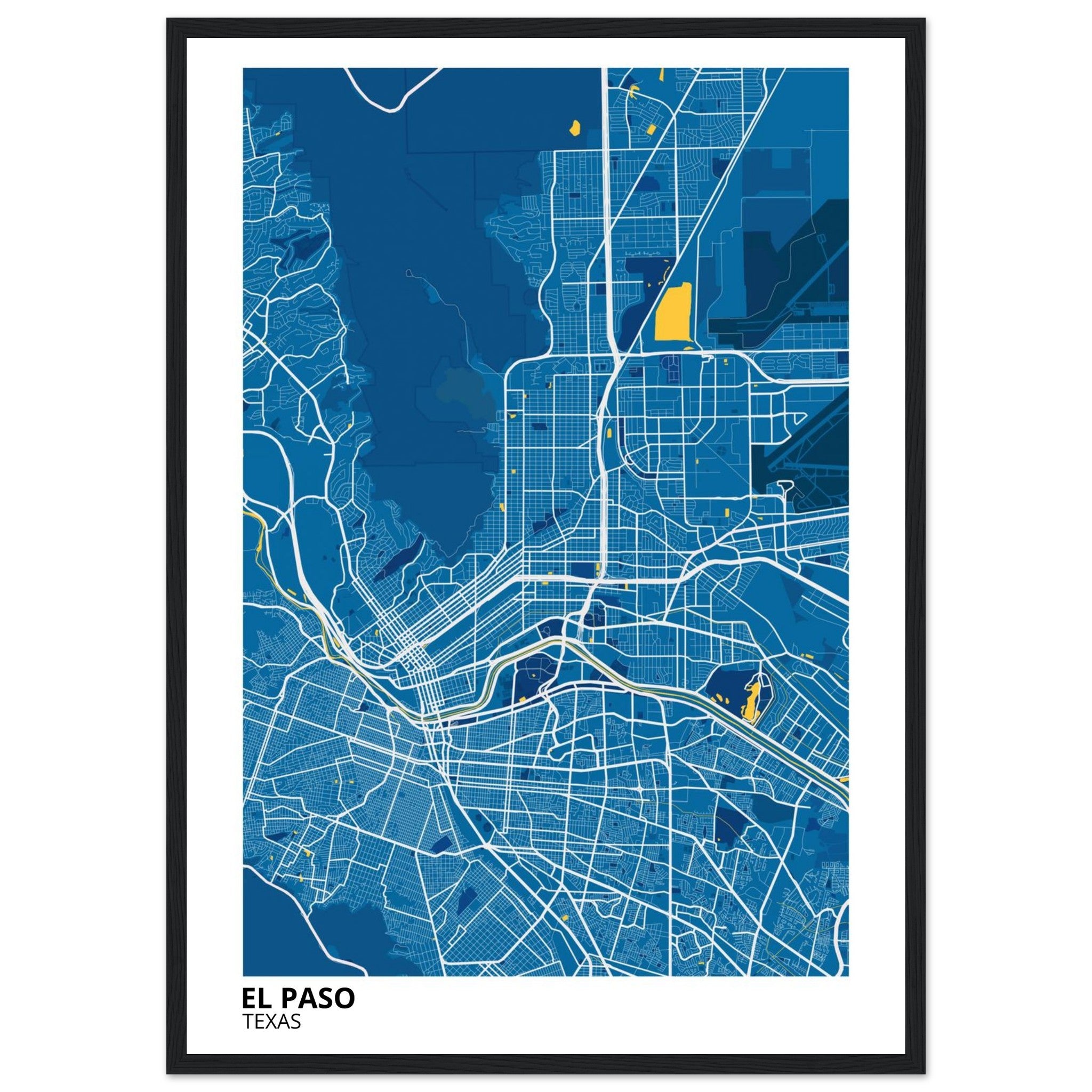 El Paso Texas City Map Poster | Custom Map Art Print - Ink And Atlas