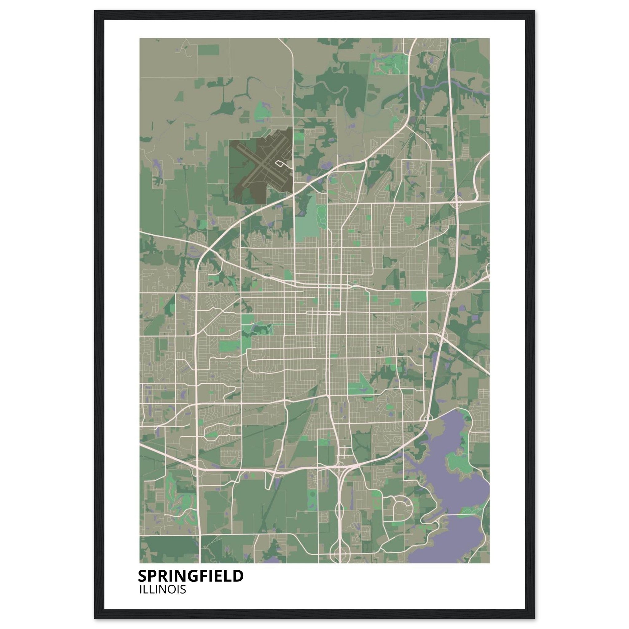 springfield map poster print