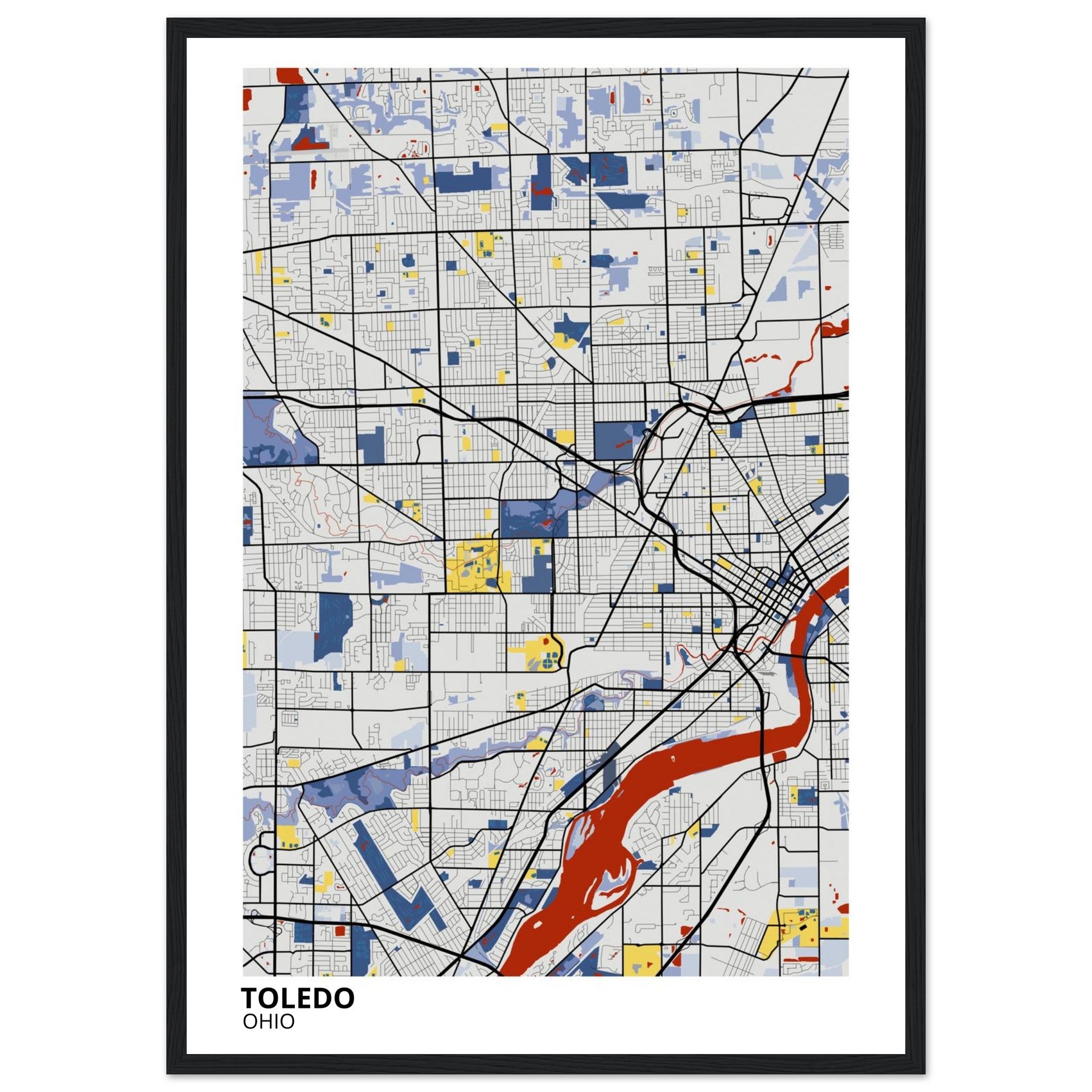 toledo map poster print