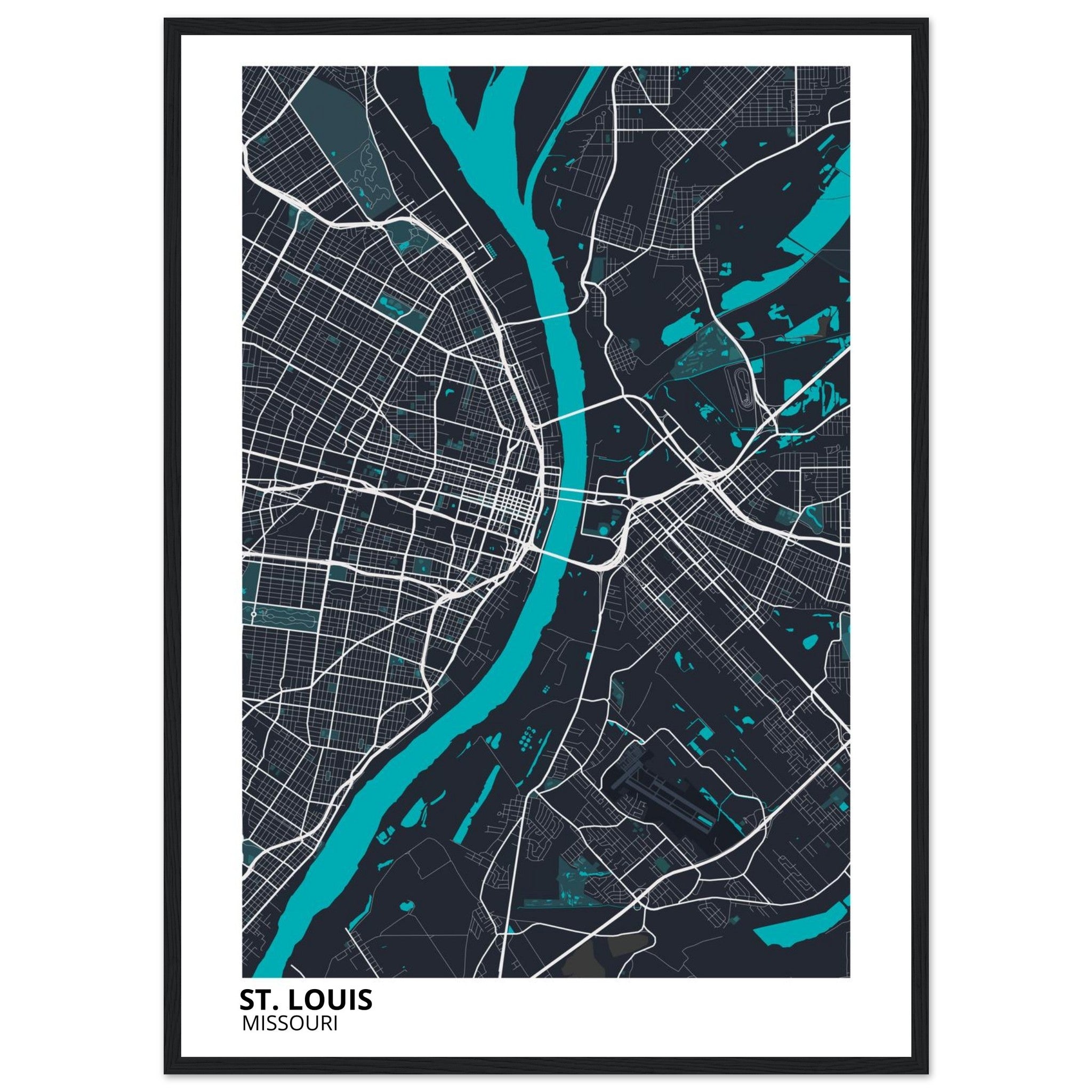 st louis map poster print