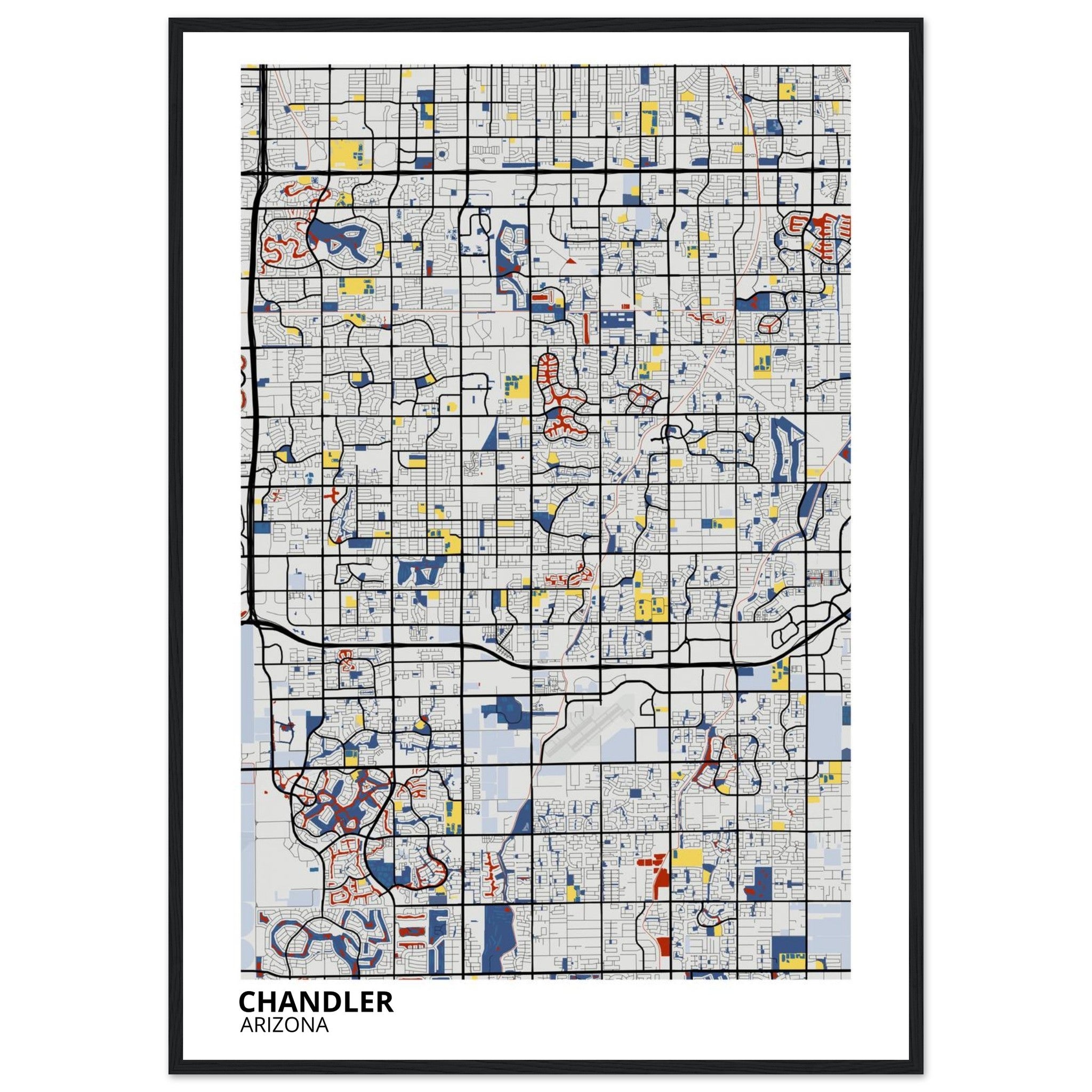 Chandler Arizona City Map Poster | Custom Map Art Print - Ink And Atlas