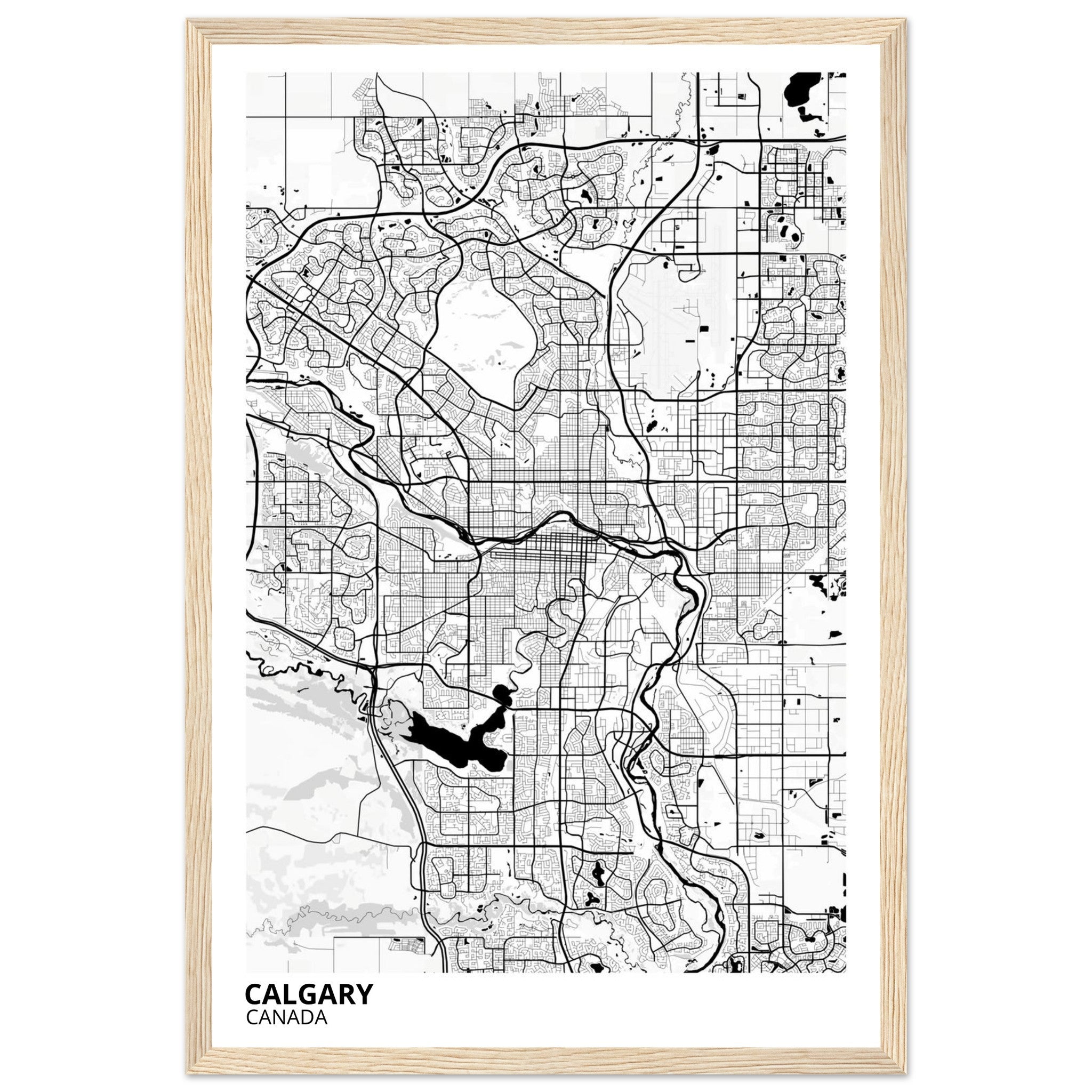 Calgary Canada City Map Poster | Custom Map Art Print - Ink And Atlas
