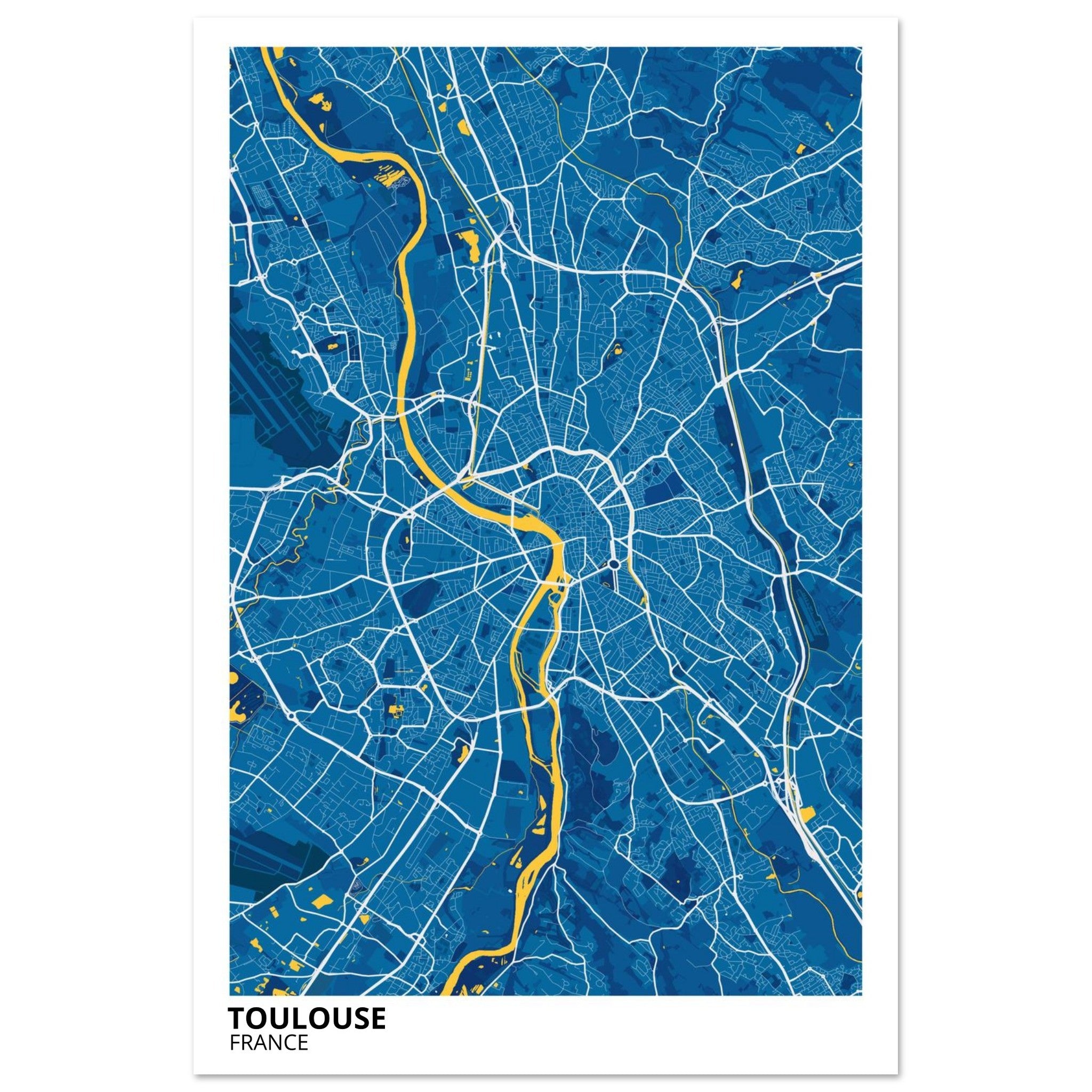 Toulouse France City Map Poster | Custom Map Art Print - Ink And Atlas