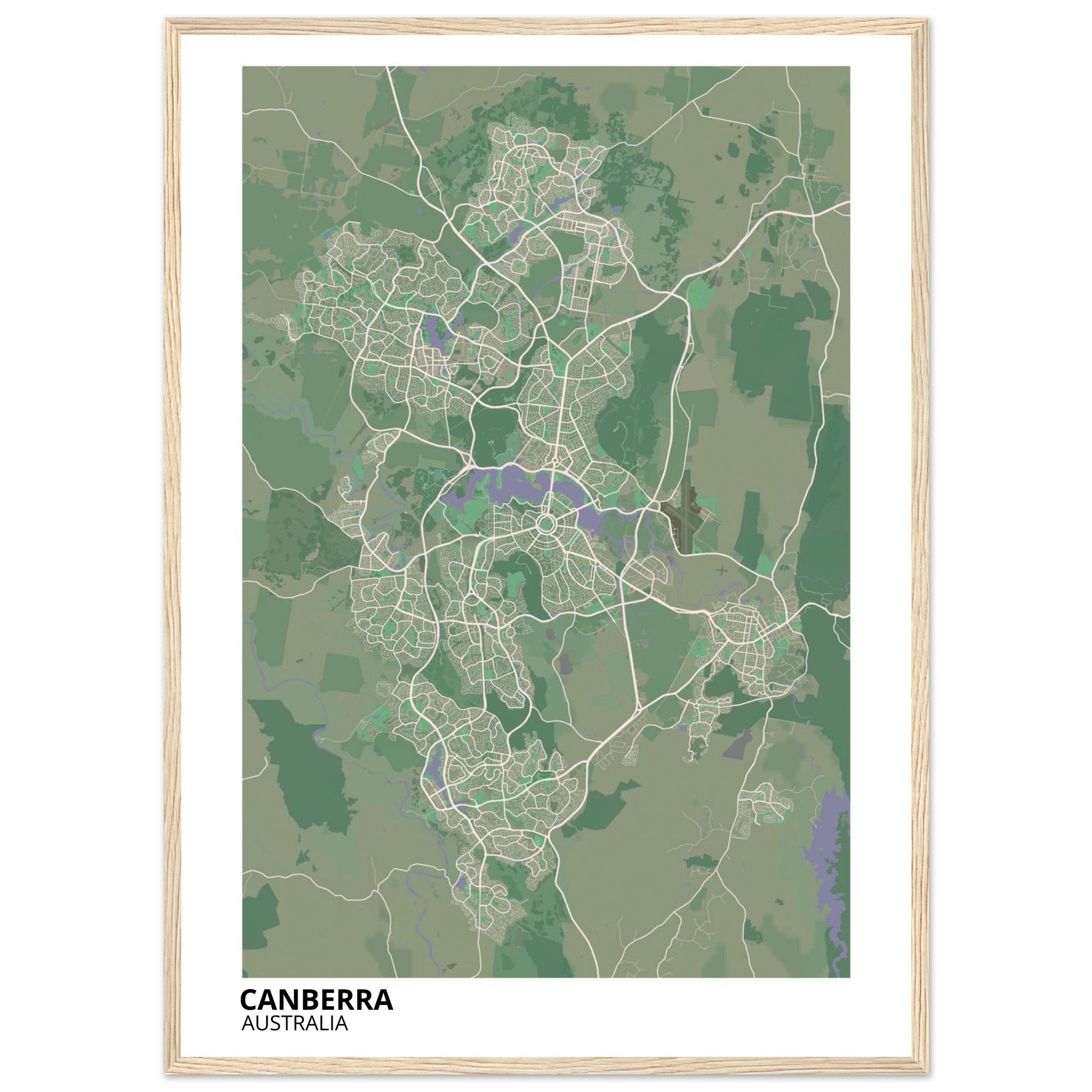 Canberra Australia City Map Poster | Custom Map Art Print - Ink And Atlas