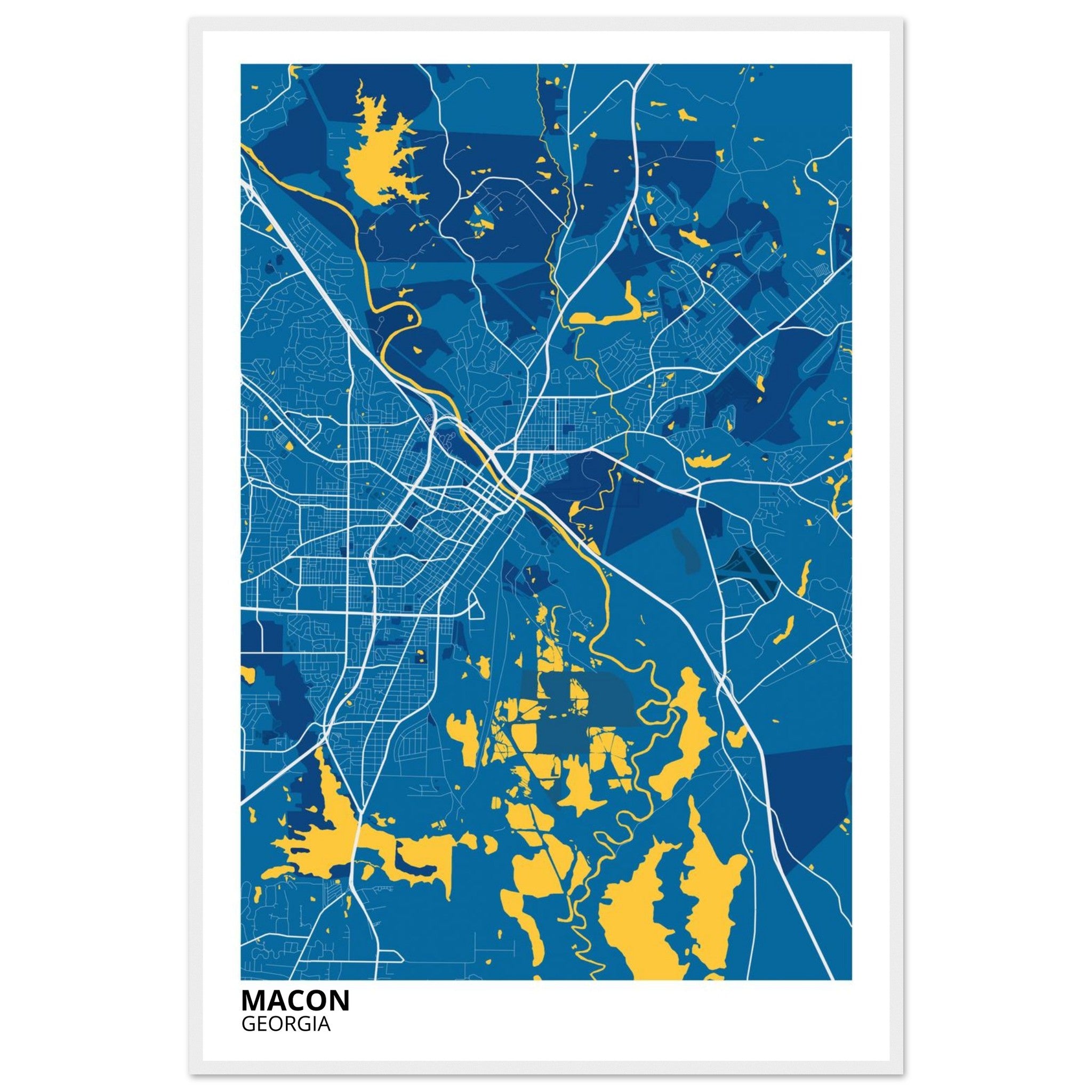 Macon Georgia City Map Poster | Custom Map Art Print - Ink And Atlas