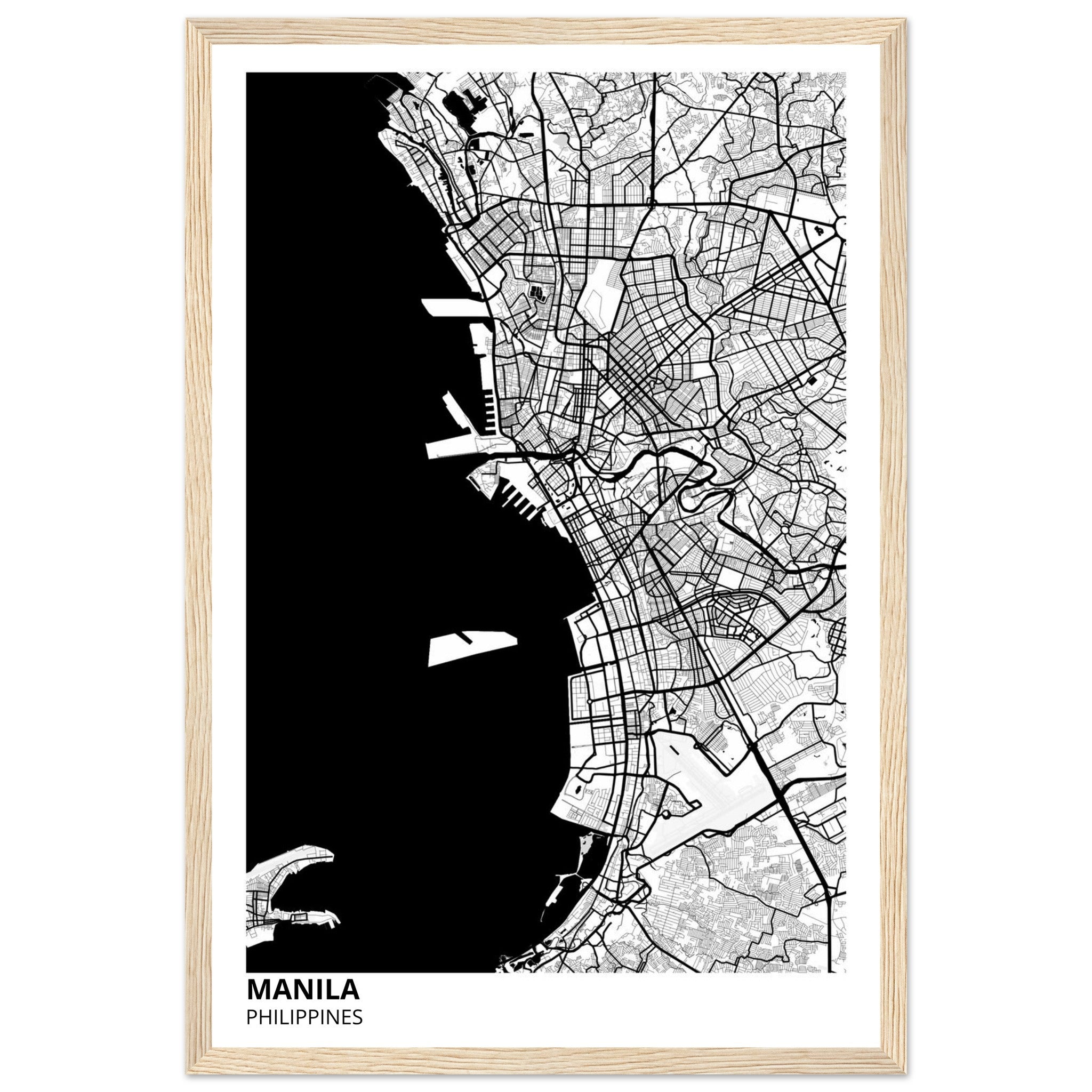manila philippines map poster print