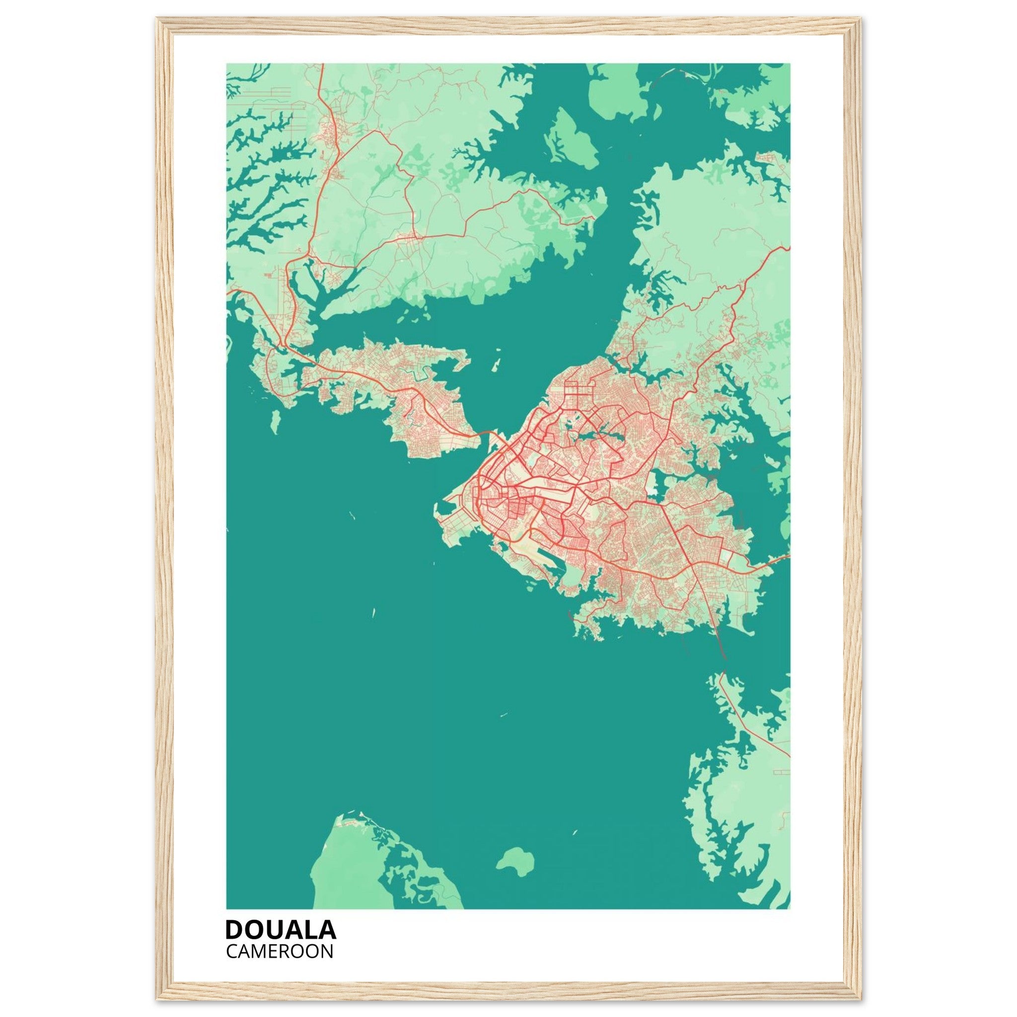 Douala Cameroon City Map Poster | Custom Map Art Print - Ink And Atlas