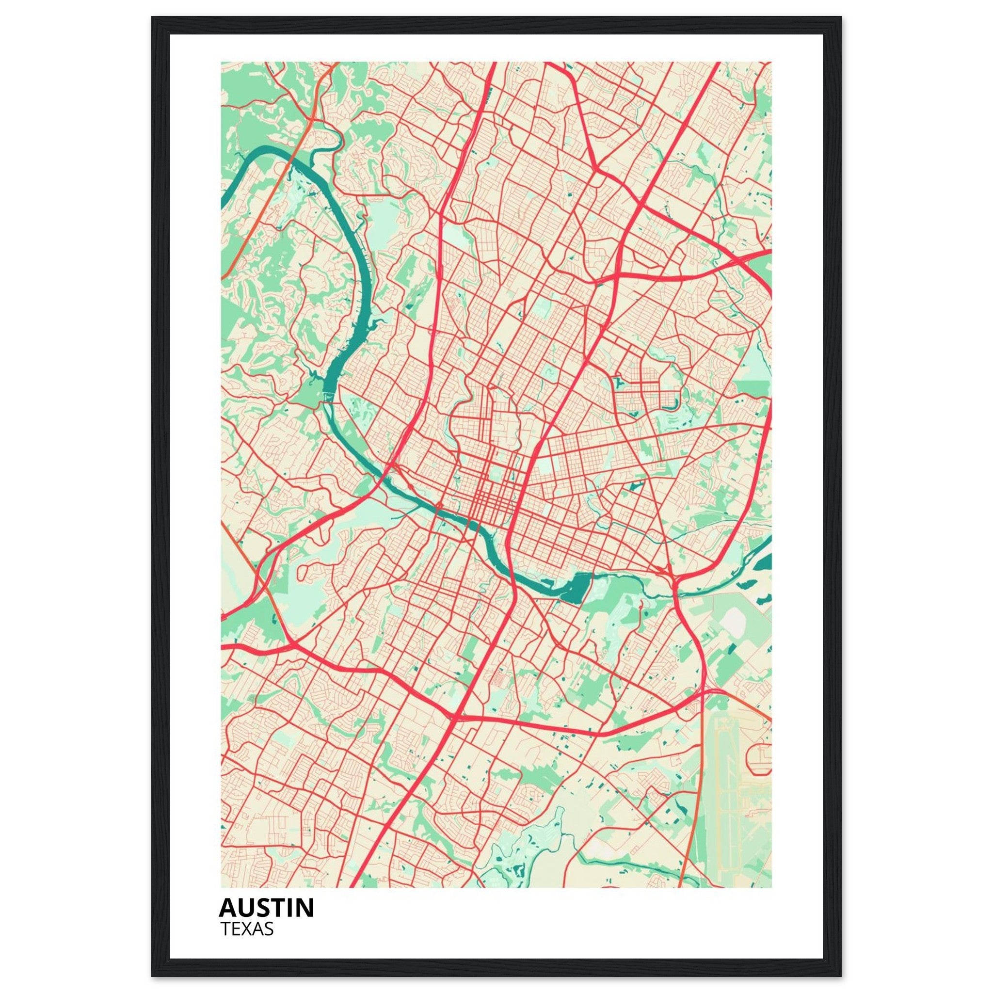 austin map poster print