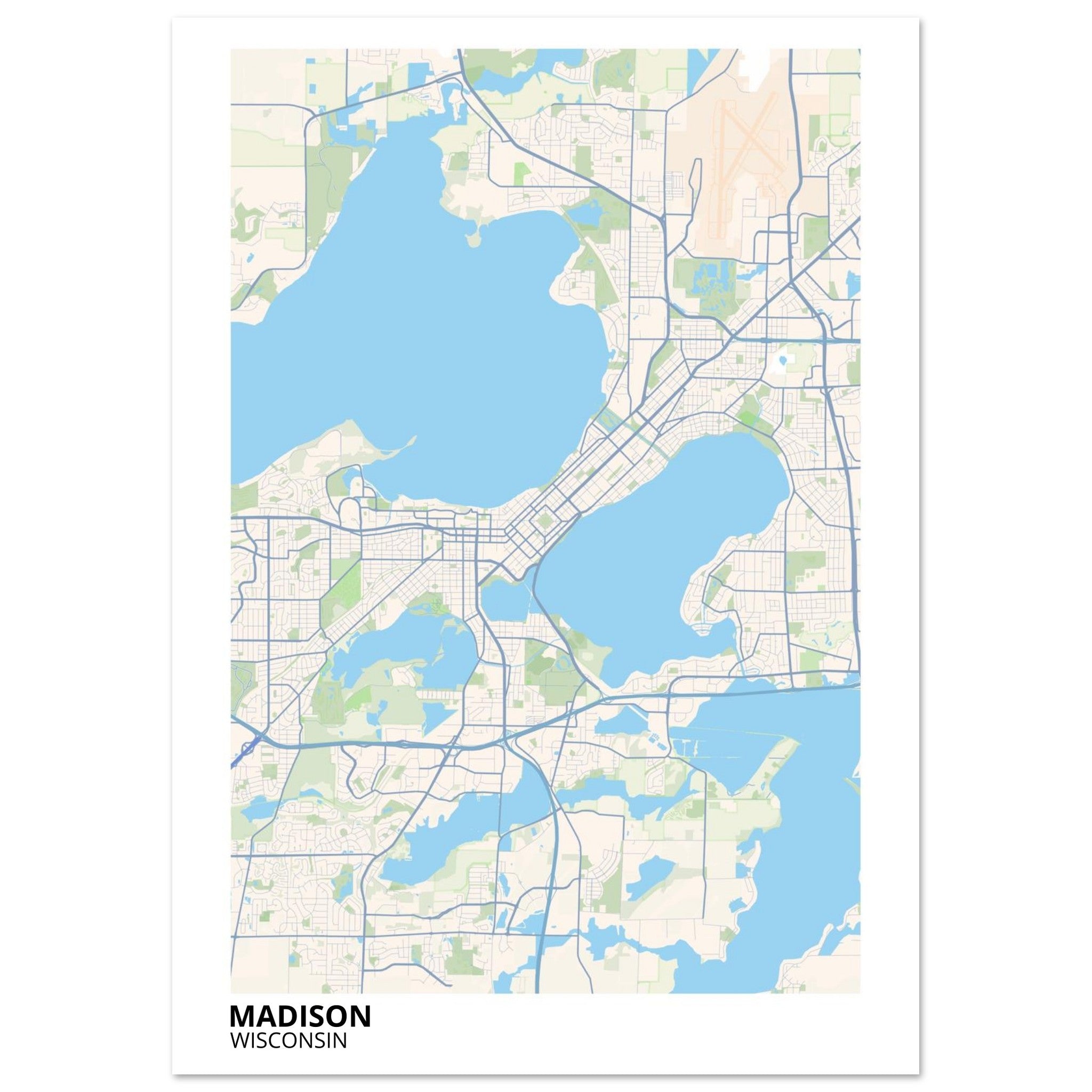 madison map poster print