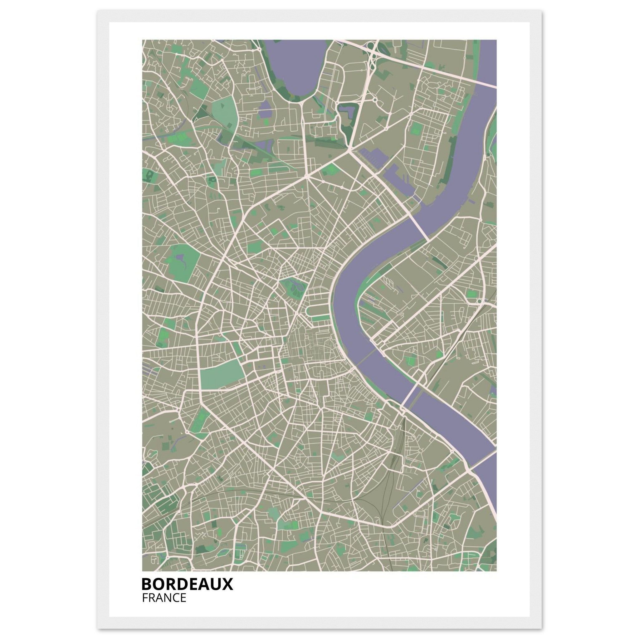 Bordeaux France City Map Poster | Custom Map Art Print - Ink And Atlas