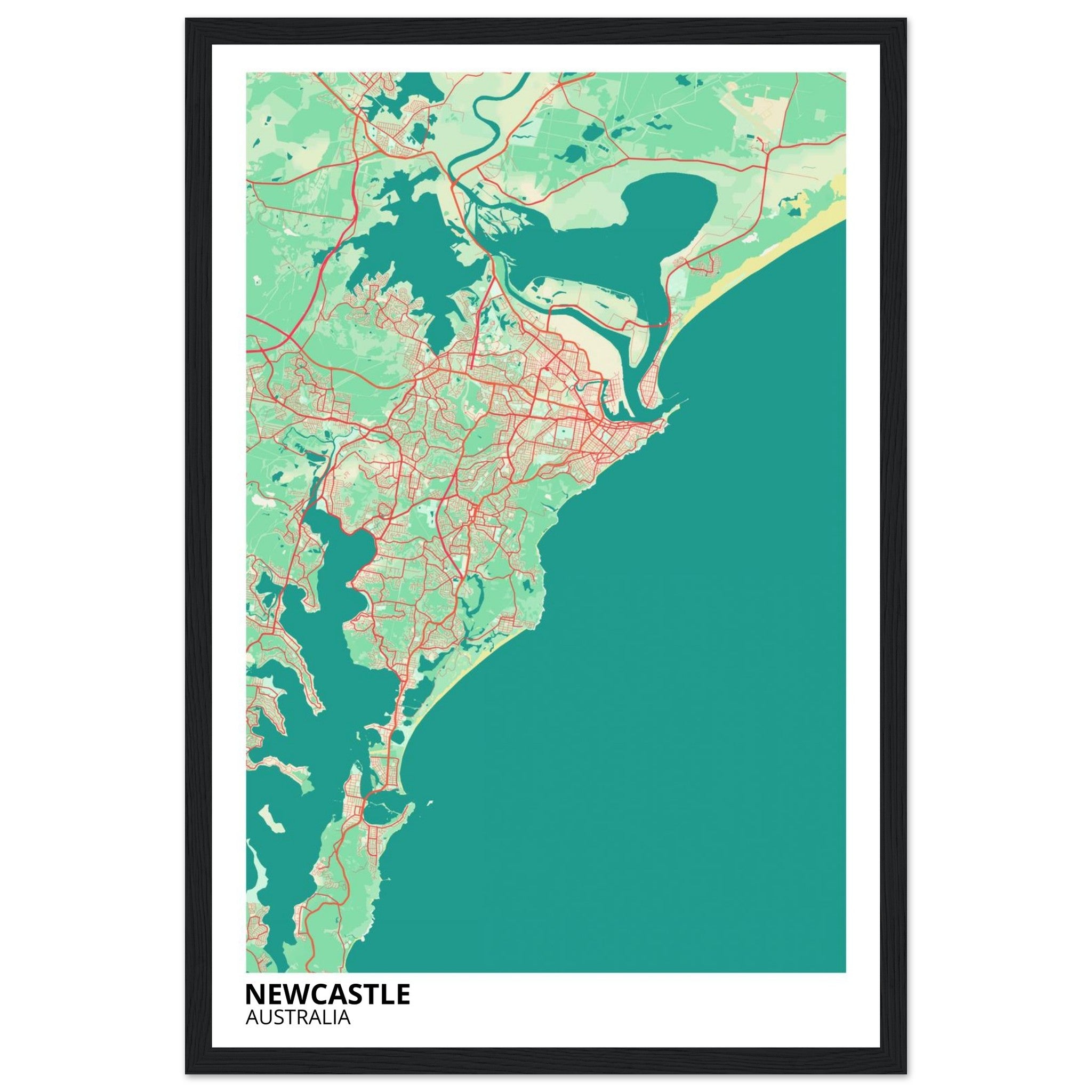 Newcastle Australia City Map Poster | Custom Map Art Print - Ink And Atlas