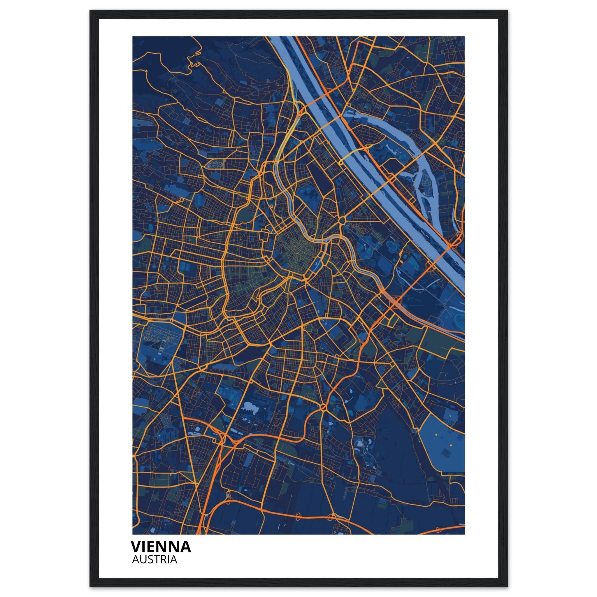 Vienna Austria City Map Poster | Custom Map Art Print - Ink And Atlas
