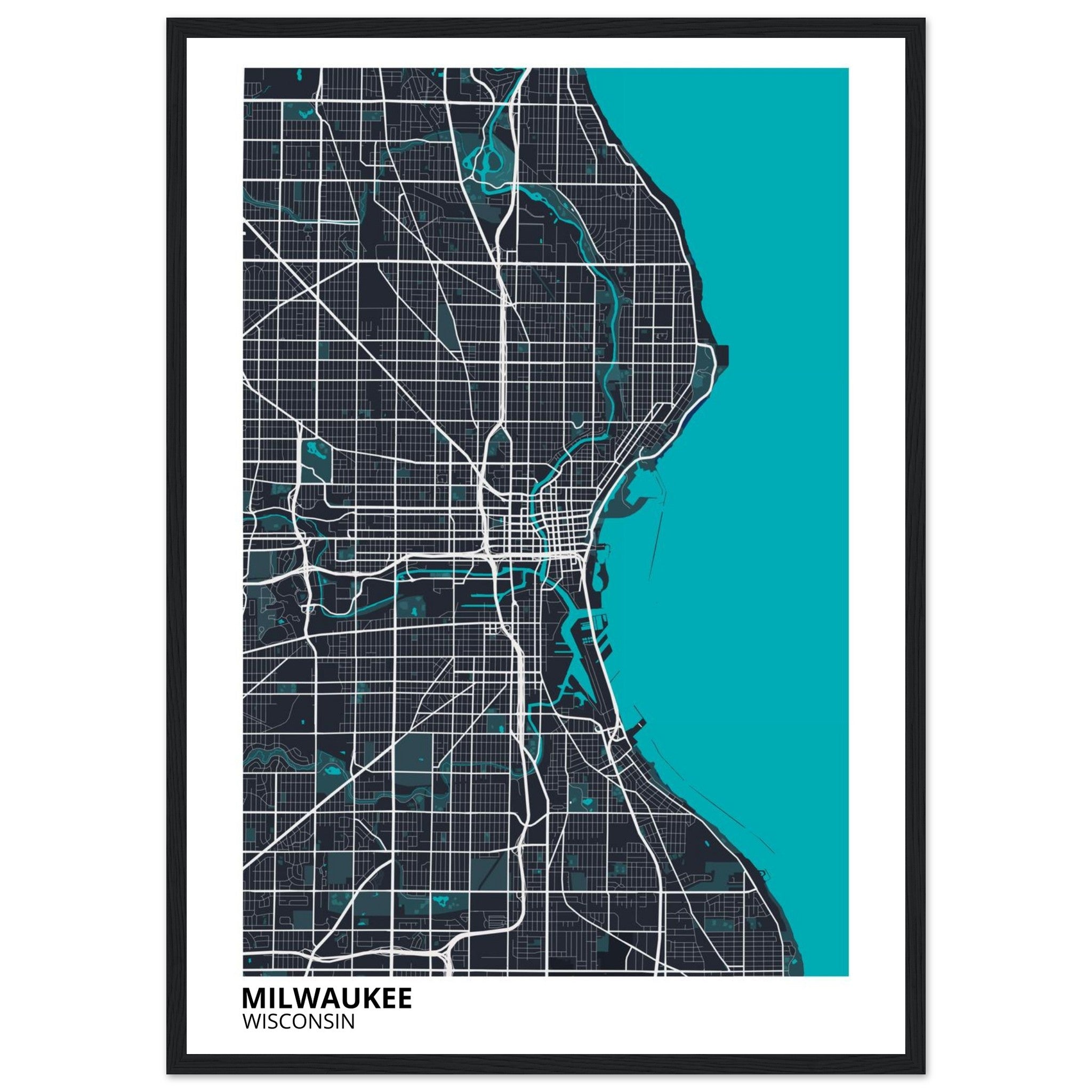 milwaukee map poster print