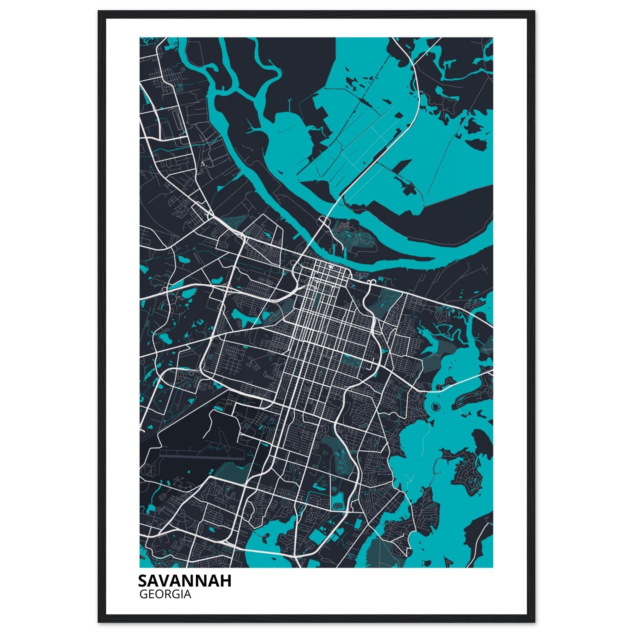 Savannah Georgia City Map Poster | Custom Map Art Print - Ink And Atlas