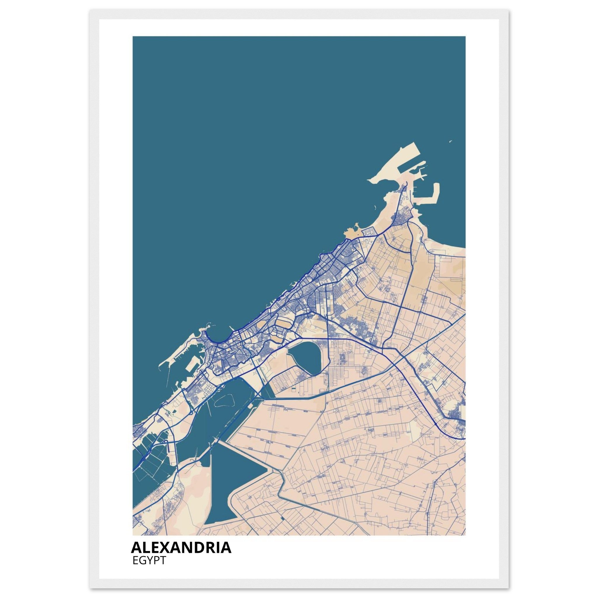 Alexandria Egypt City Map Poster | Custom Map Art Print - Ink And Atlas