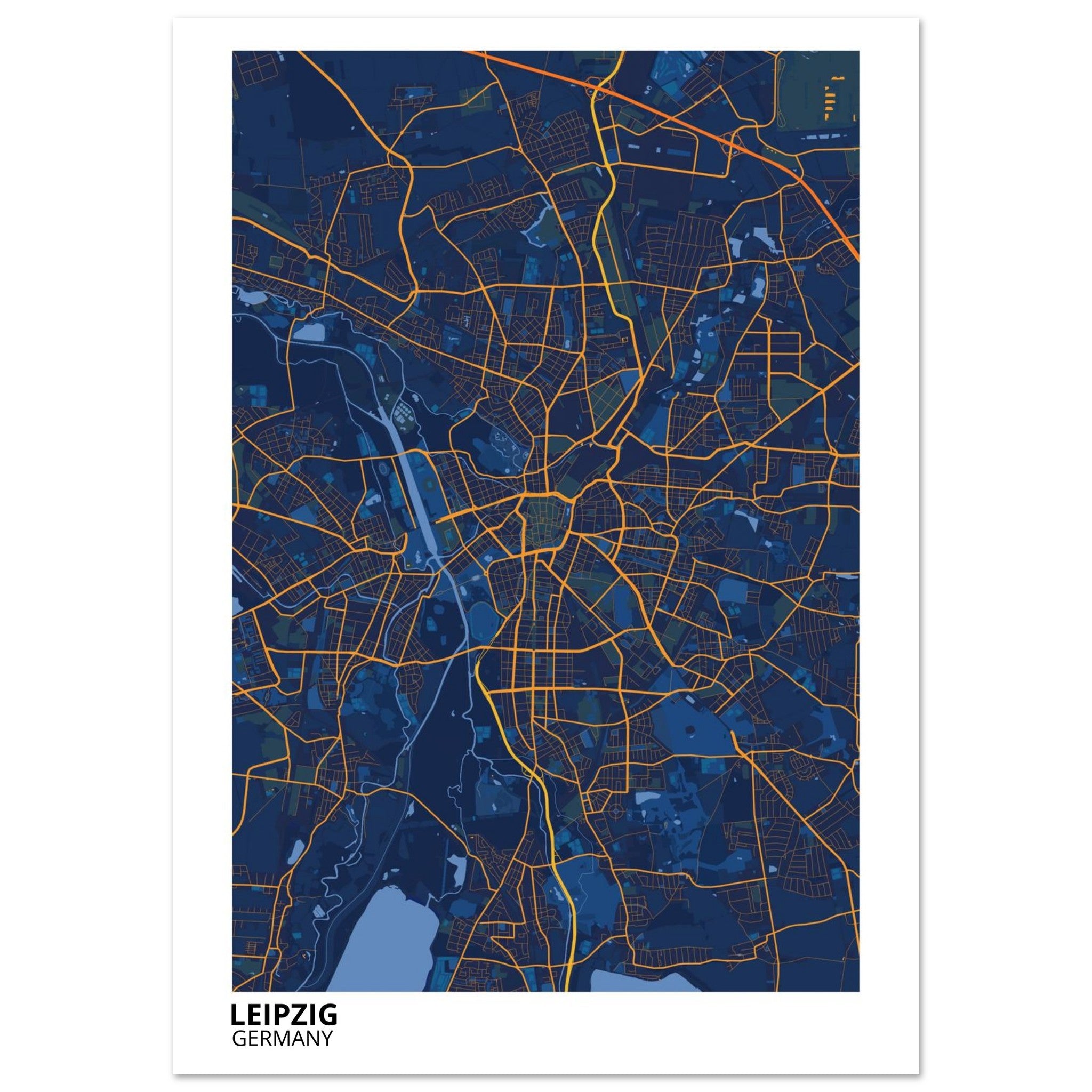 Leipzig Germany City Map Poster | Custom Map Art Print - Ink And Atlas