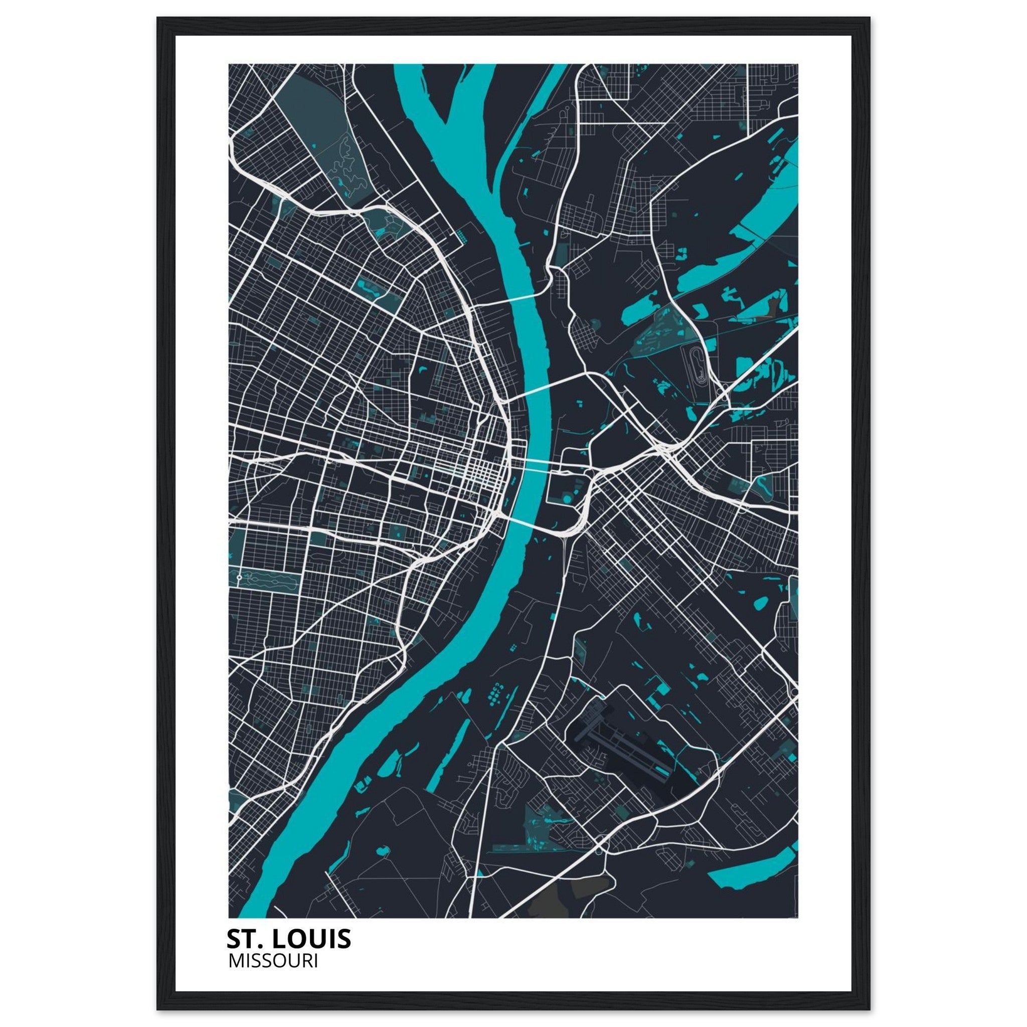 st louis map poster print
