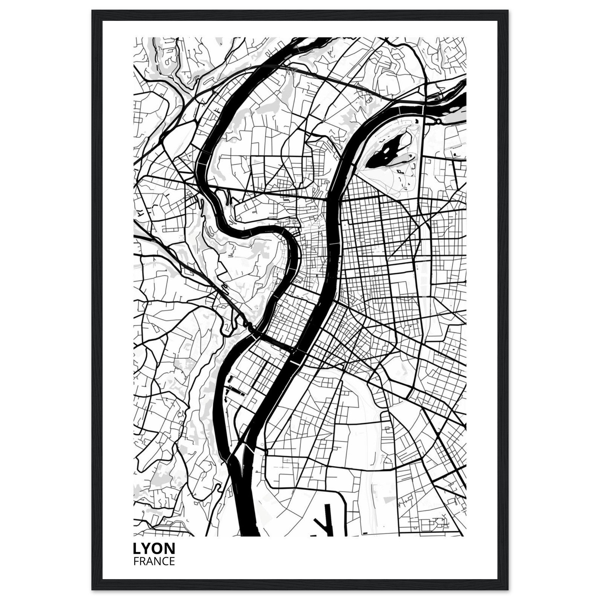 Lyon France City Map Poster | Custom Map Art Print - Ink And Atlas