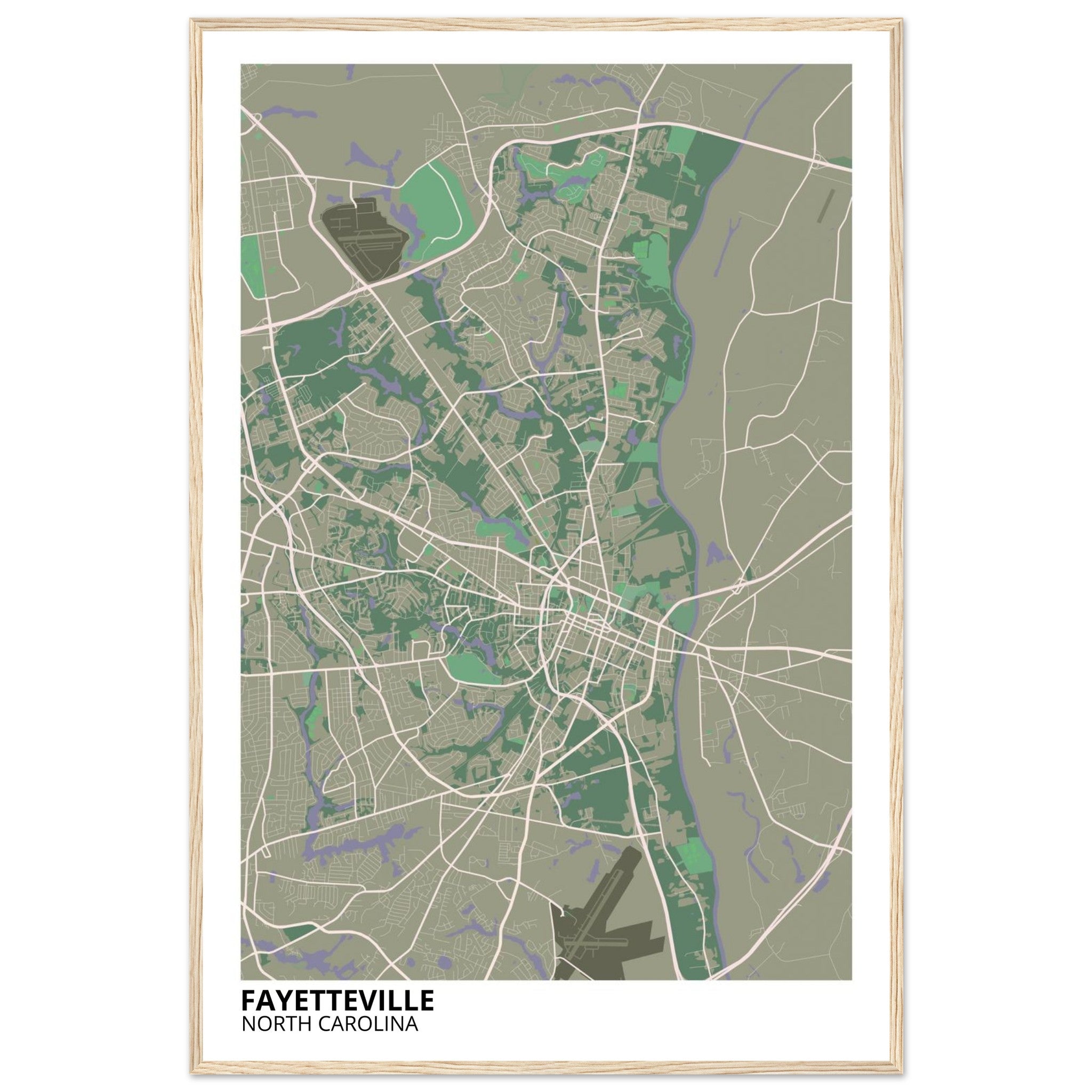 Fayetteville North Carolina City Map Poster | Custom Map Art Print - Ink And Atlas