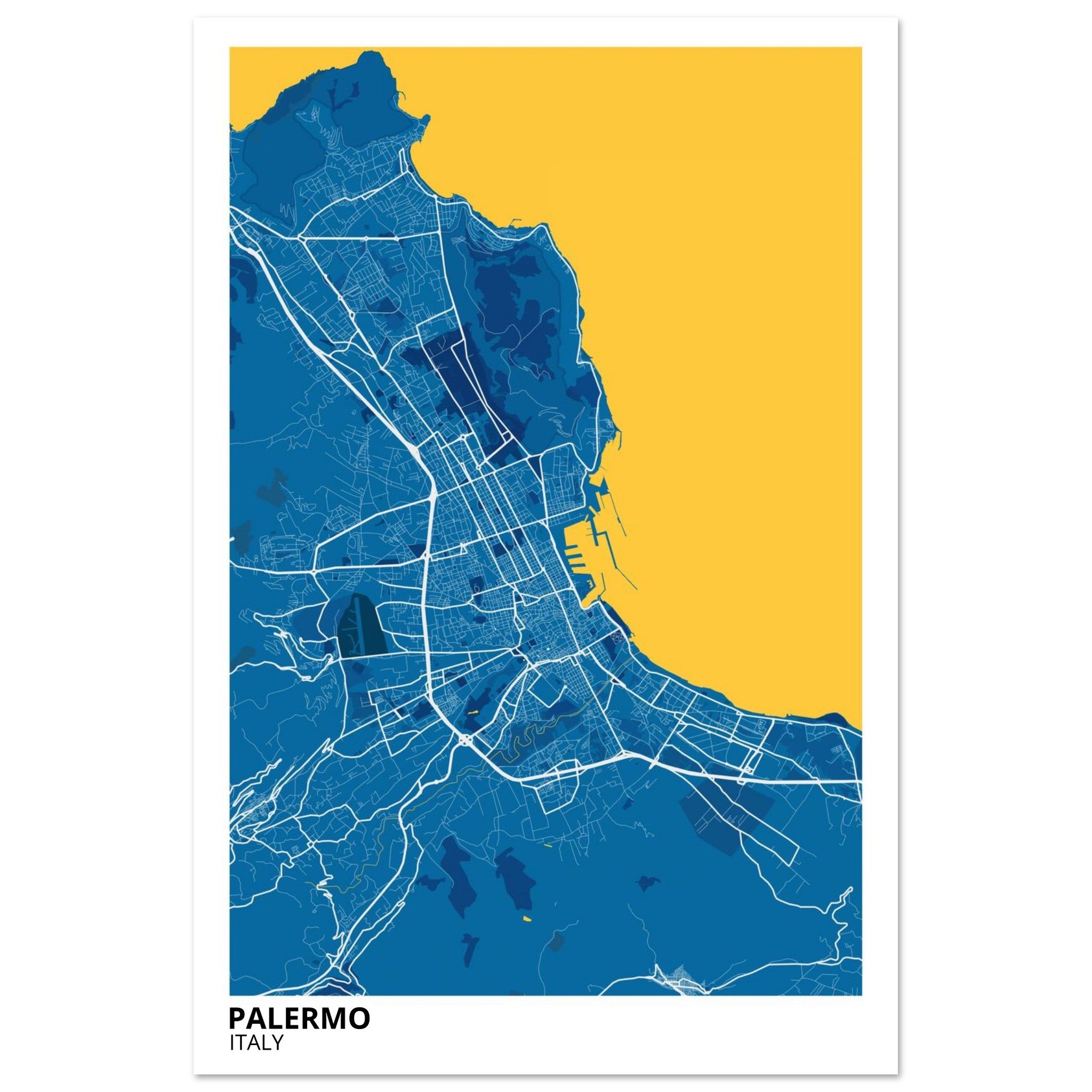 Palermo Italy City Map Poster | Custom Map Art Print - Ink And Atlas