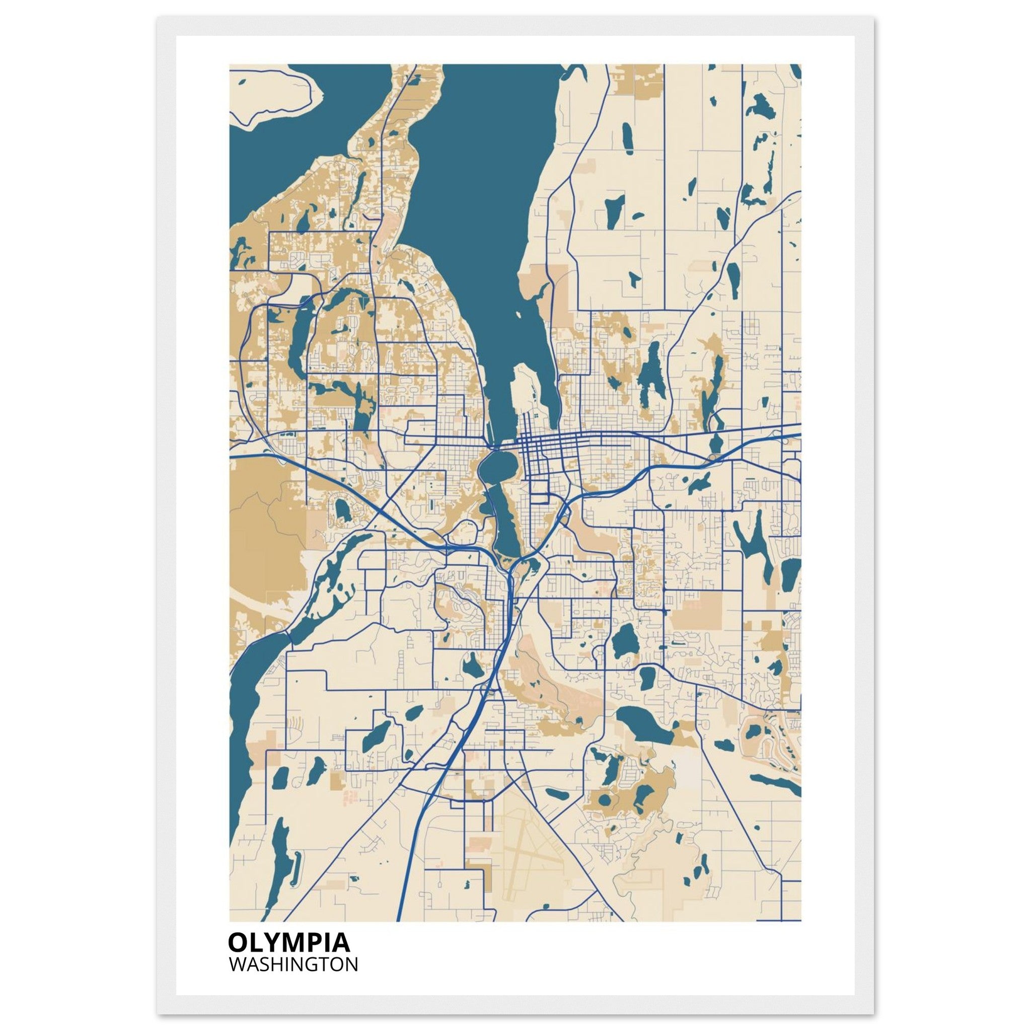 olympia map poster print
