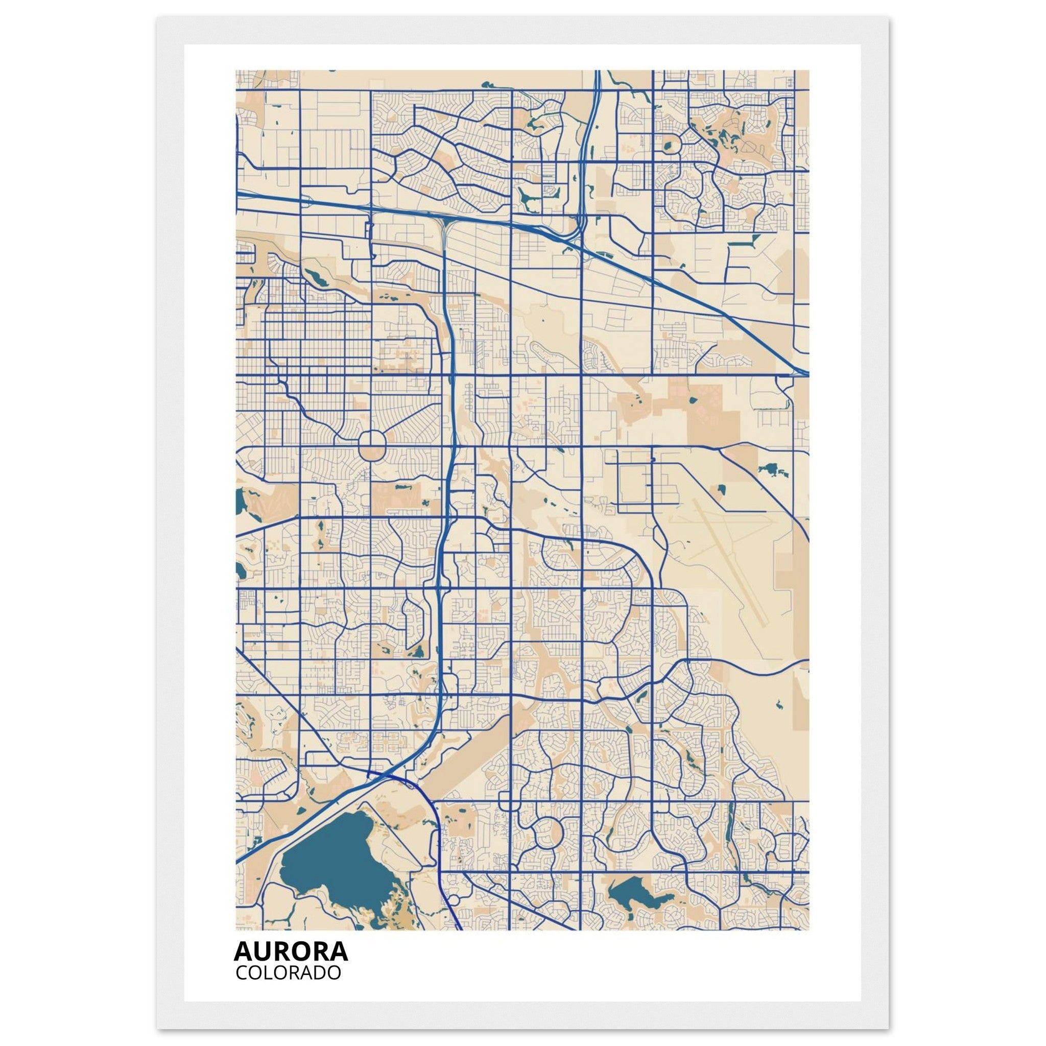 Aurora Colorado City Map Poster | Custom Map Art Print - Ink And Atlas