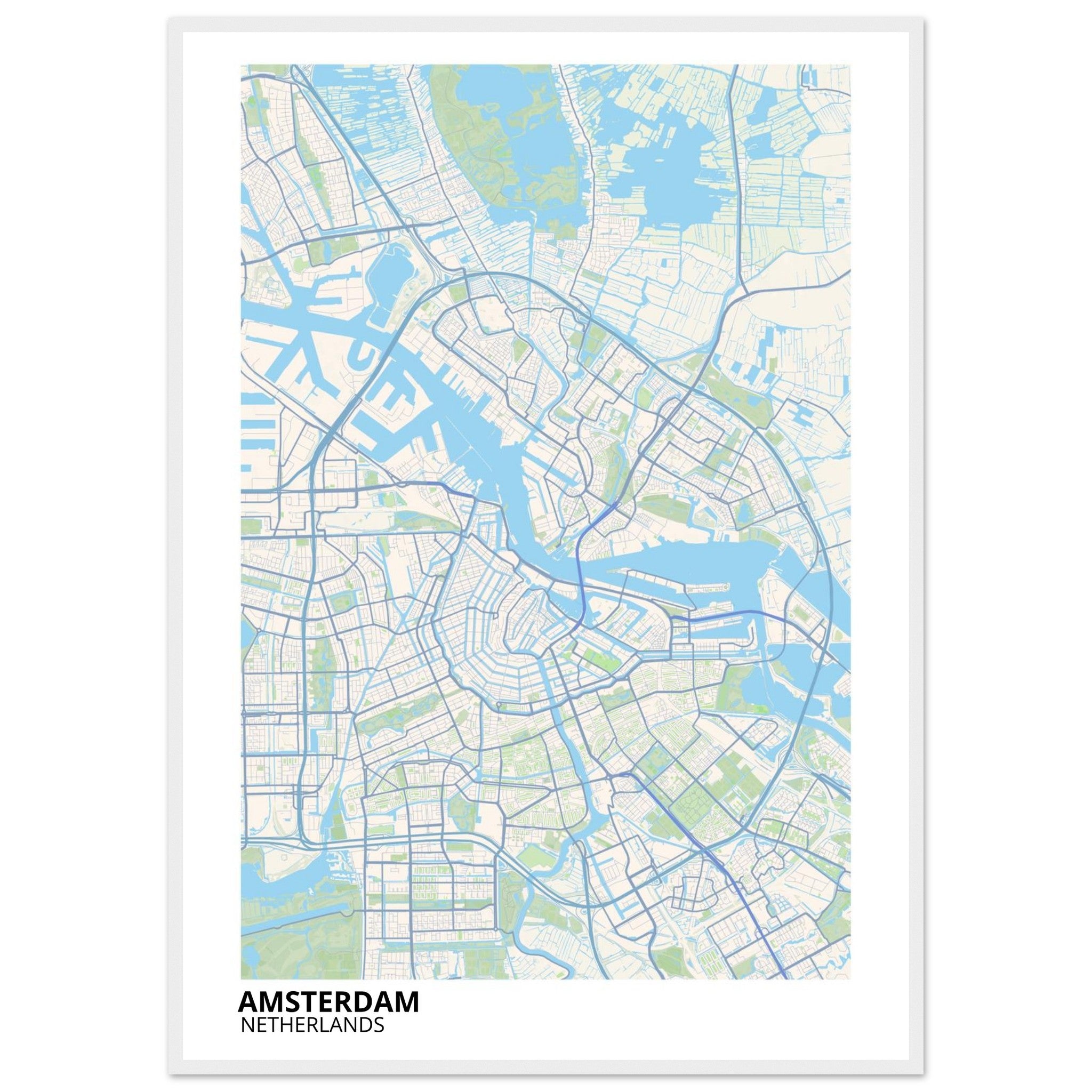 Amsterdam Netherlands City Map Poster | Custom Map Art Print - Ink And Atlas