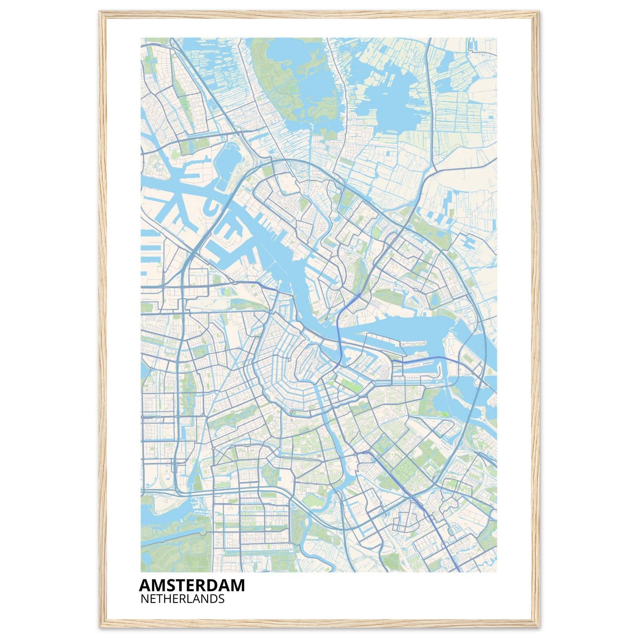 Amsterdam Netherlands City Map Poster | Custom Map Art Print - Ink And Atlas