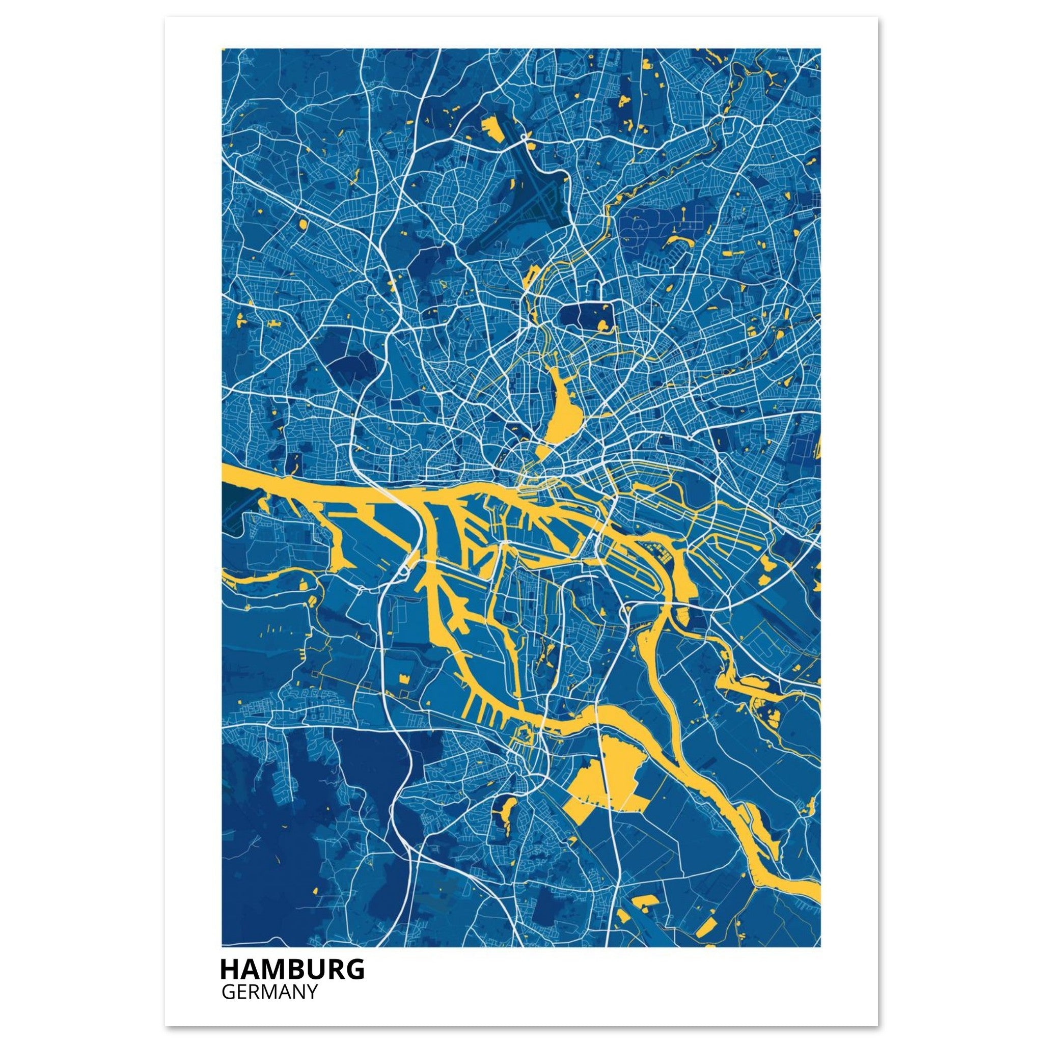 Hamburg Germany City Map Poster | Custom Map Art Print - Ink And Atlas