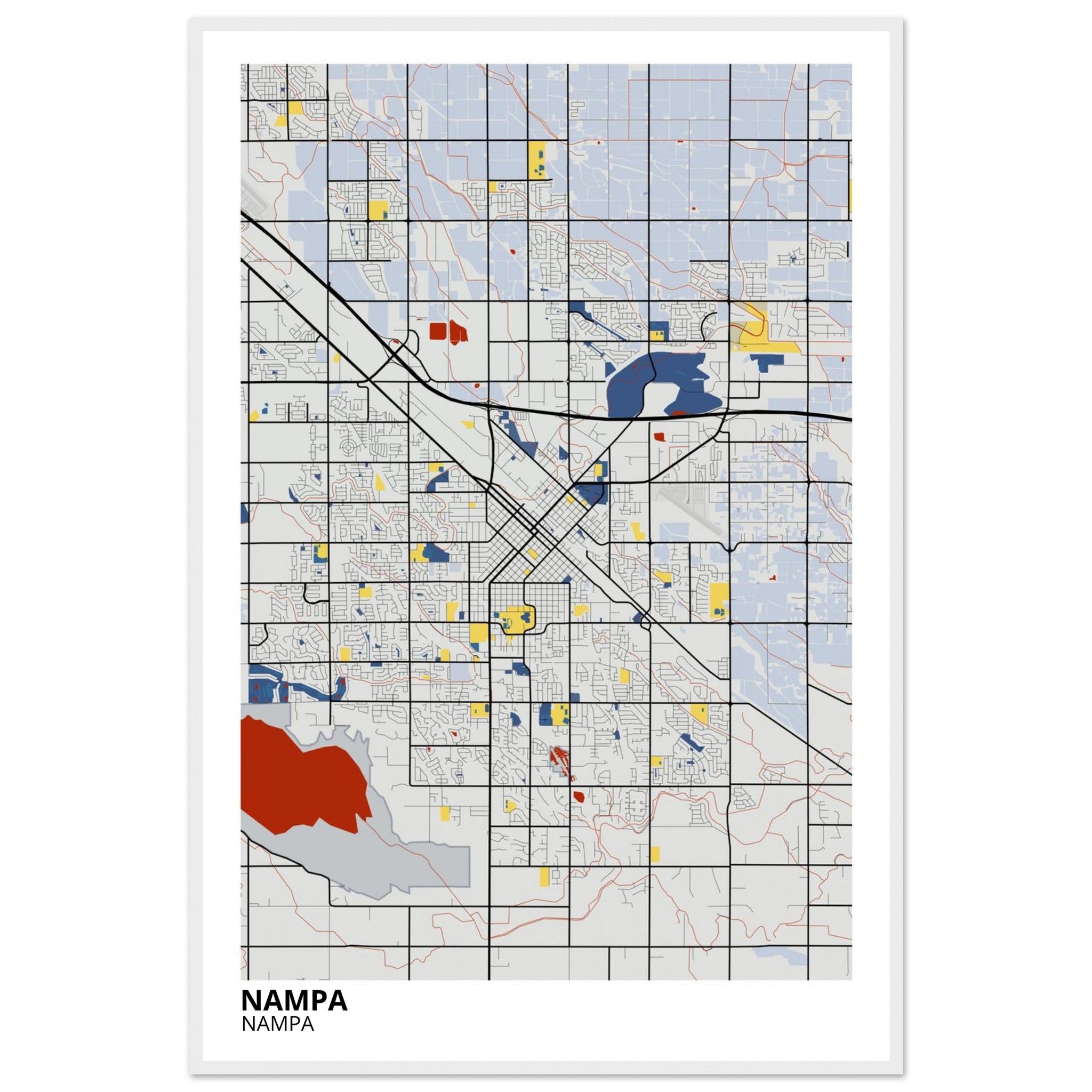 Nampa Idaho City Map Poster | Custom Map Art Print - Ink And Atlas