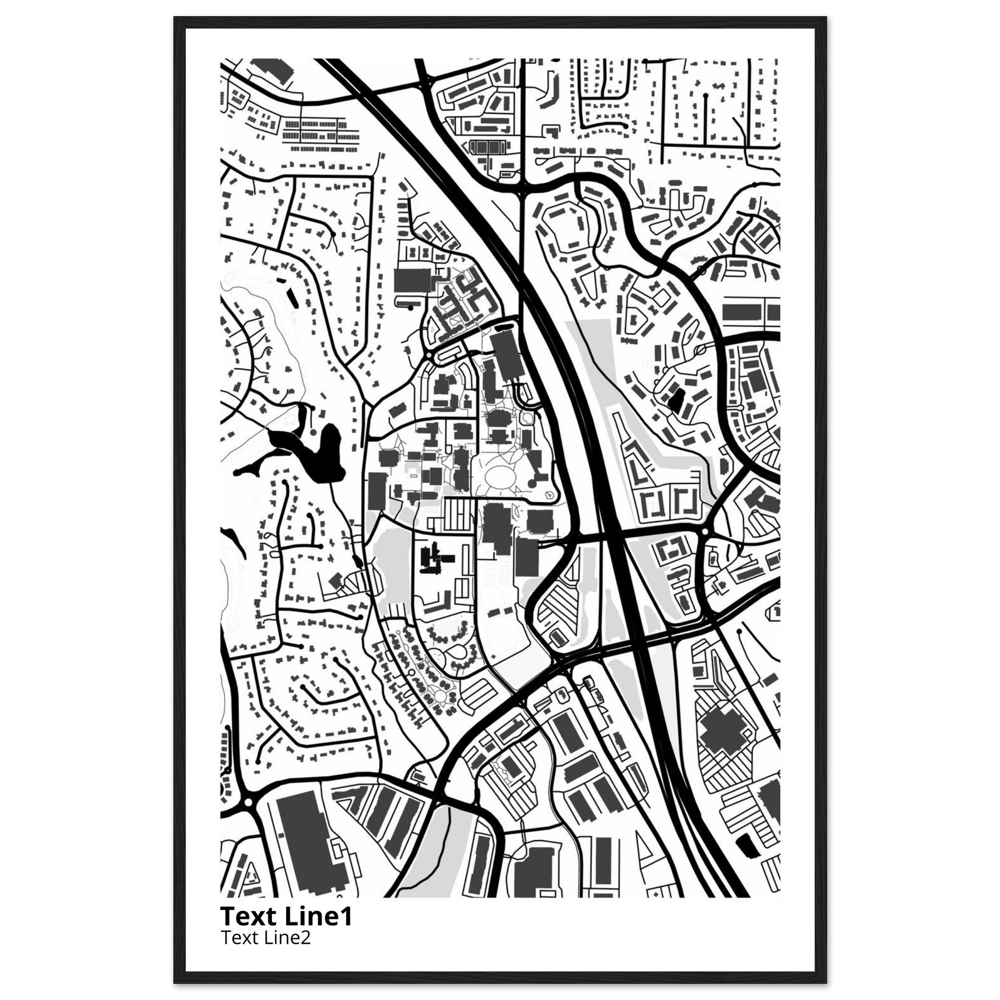 kennesaw state university georgia modern campus map print