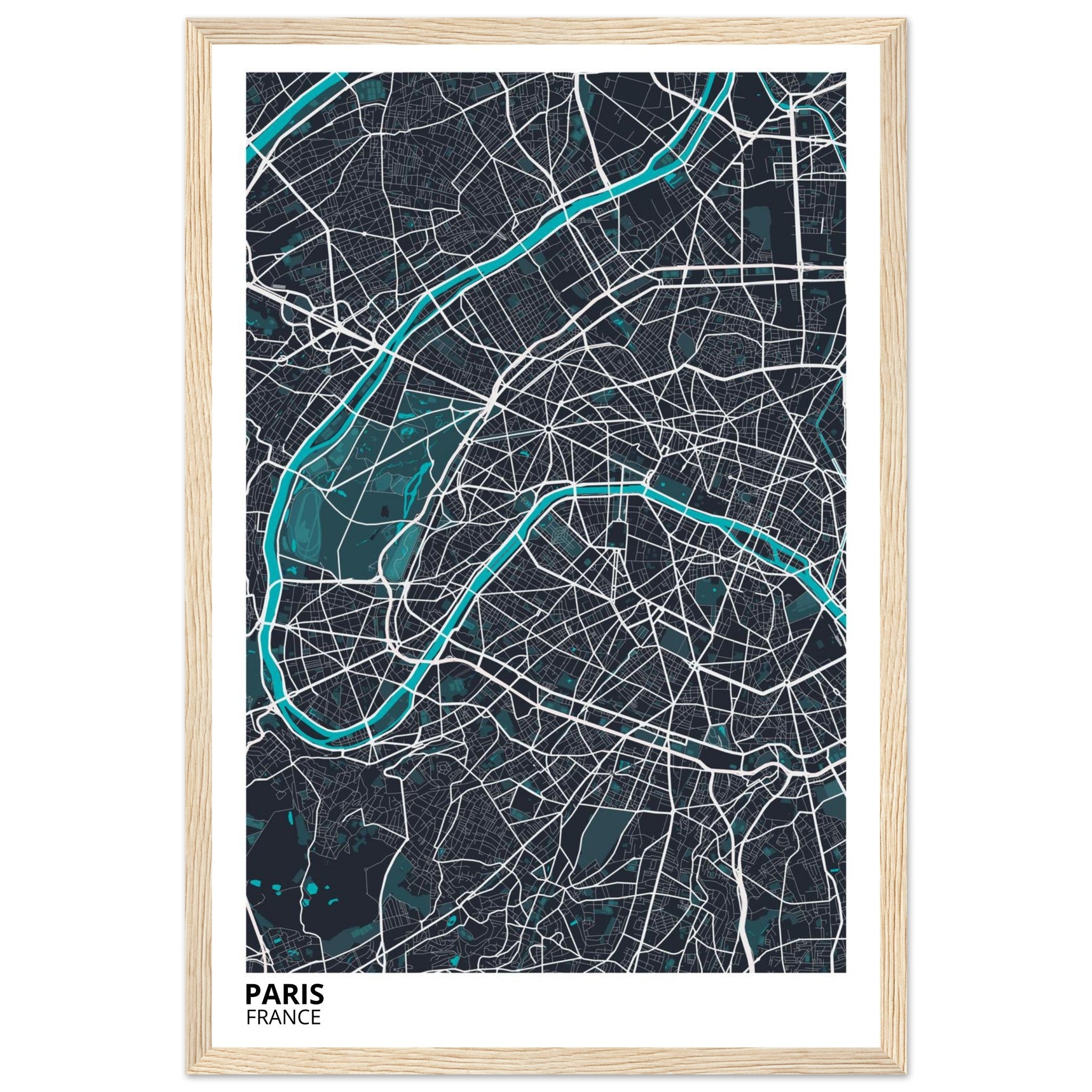 Paris France City Map Poster | Custom Map Art Print - Ink And Atlas