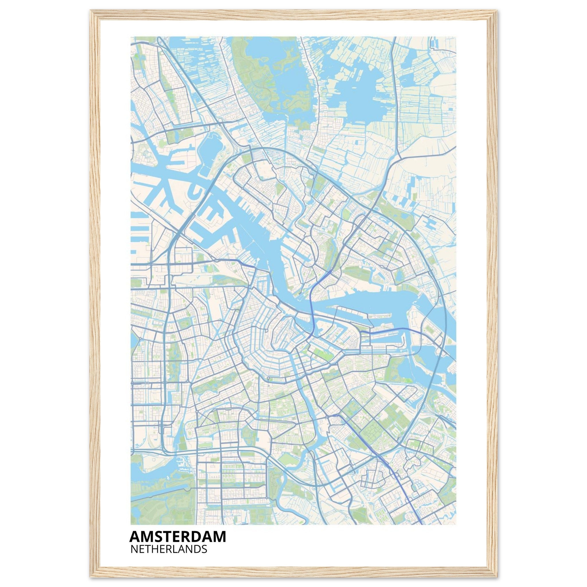 Amsterdam Netherlands City Map Poster | Custom Map Art Print - Ink And Atlas