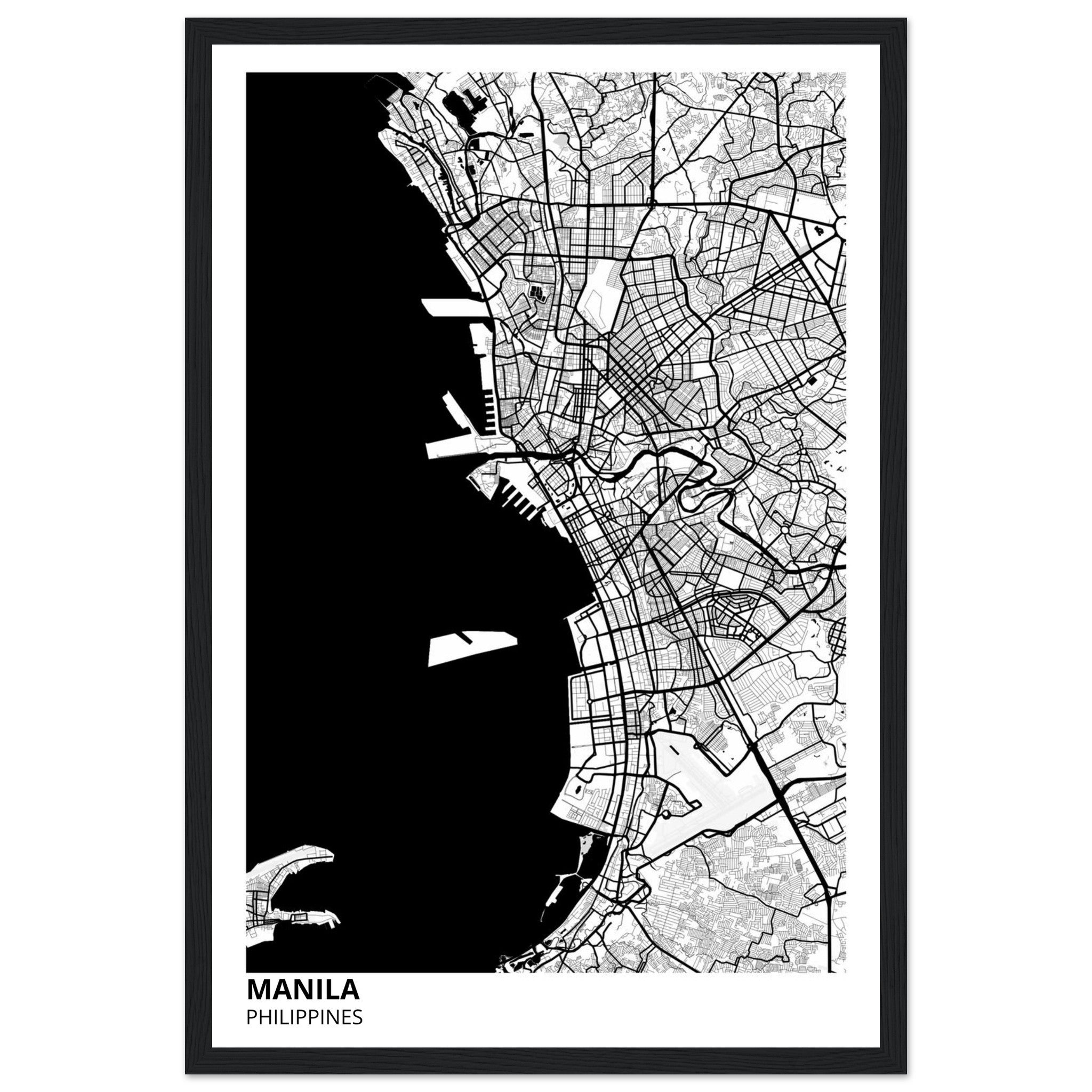 manila philippines map poster print