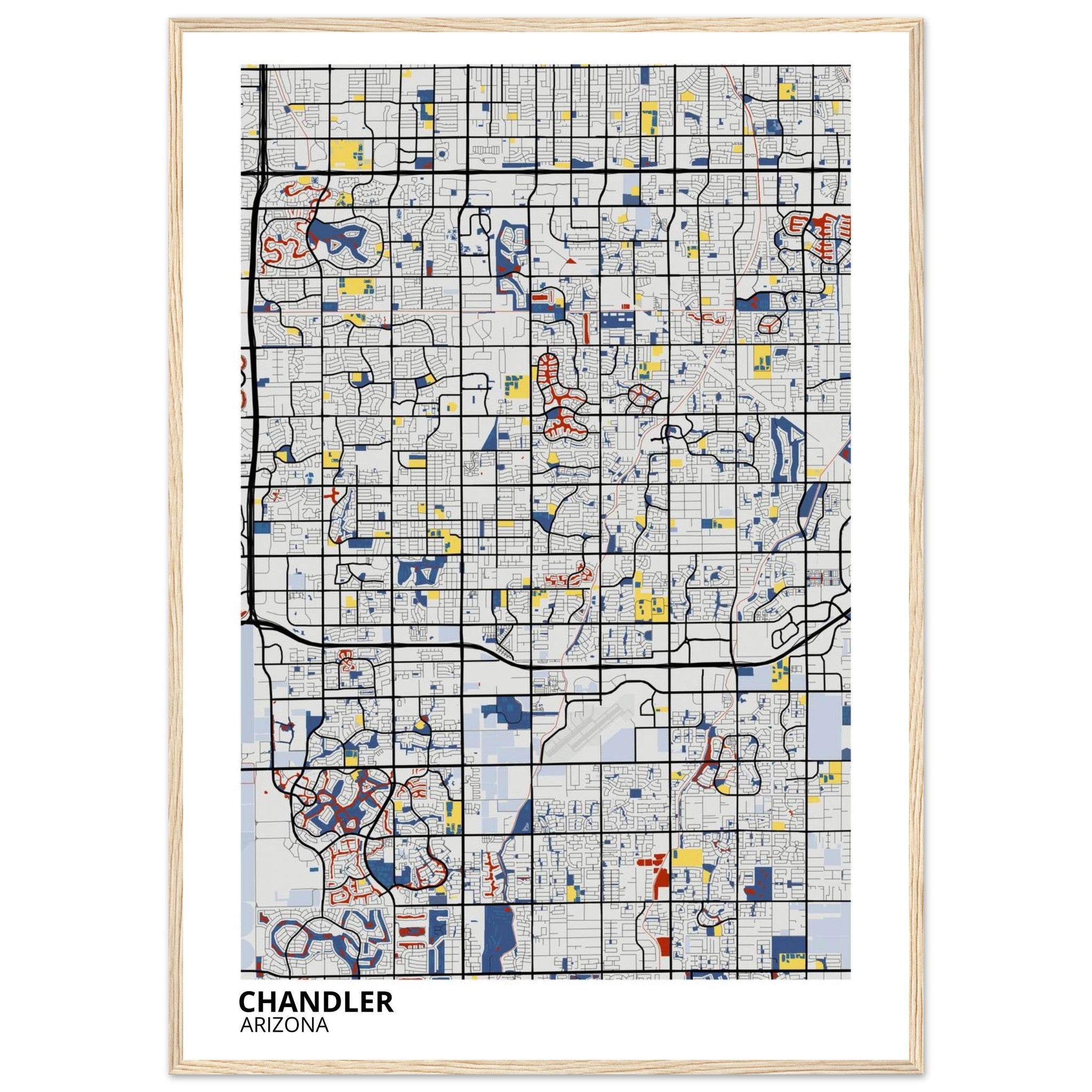 Chandler Arizona City Map Poster | Custom Map Art Print - Ink And Atlas