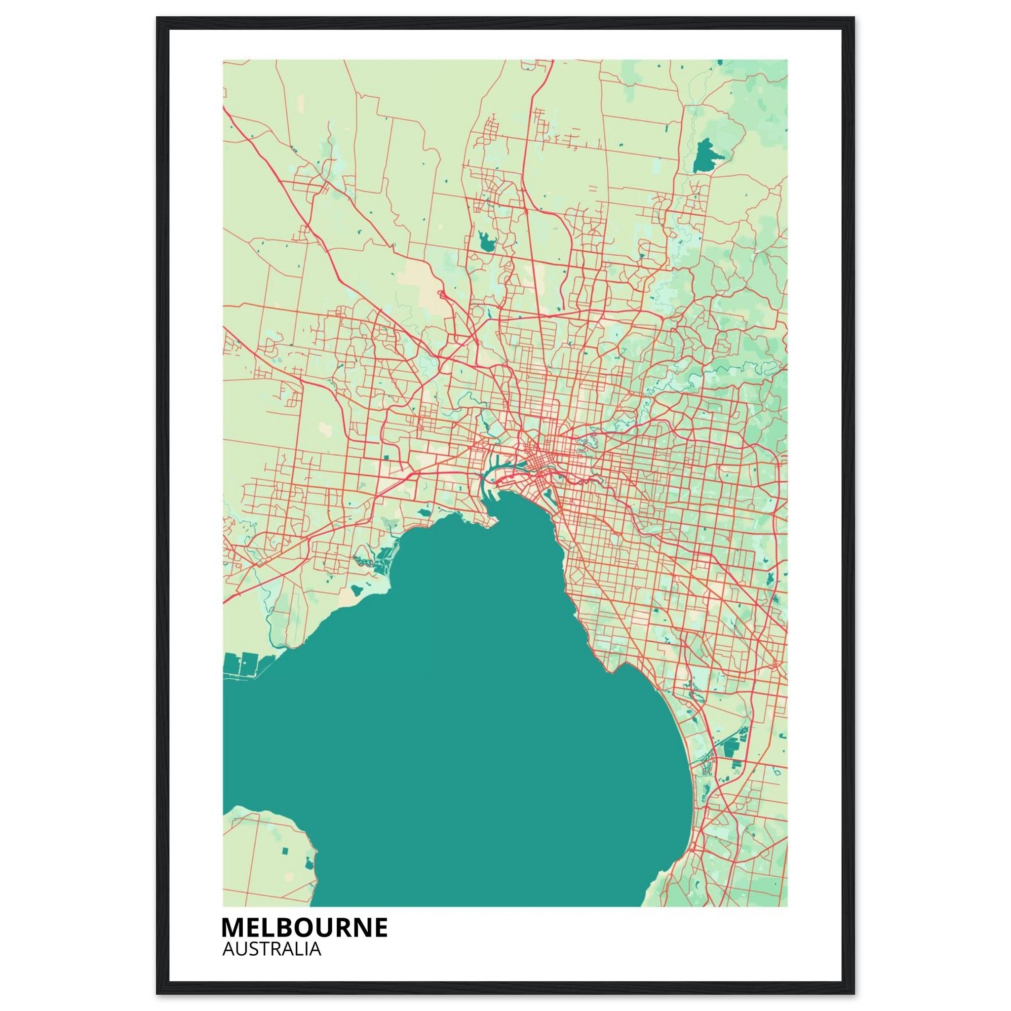 Melbourne Australia City Map Poster | Custom Map Art Print - Ink And Atlas