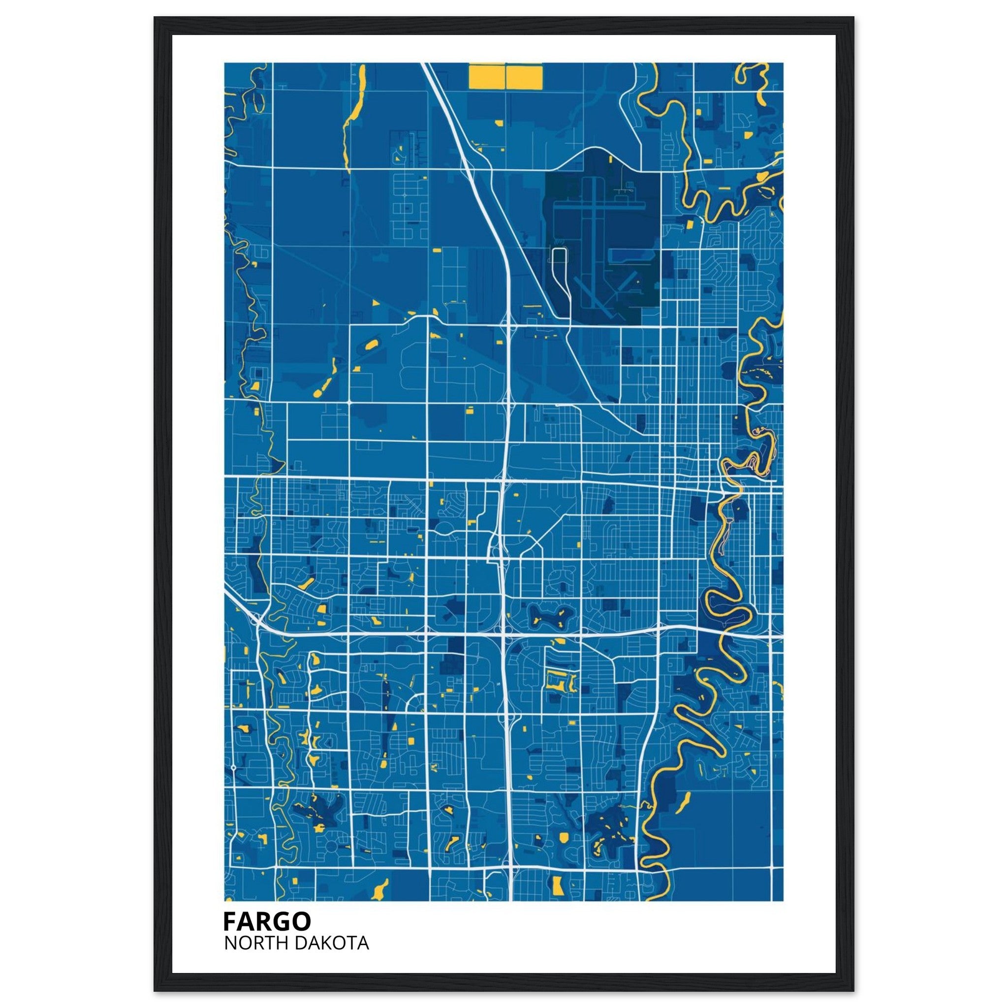 fargo north dakota map poster print