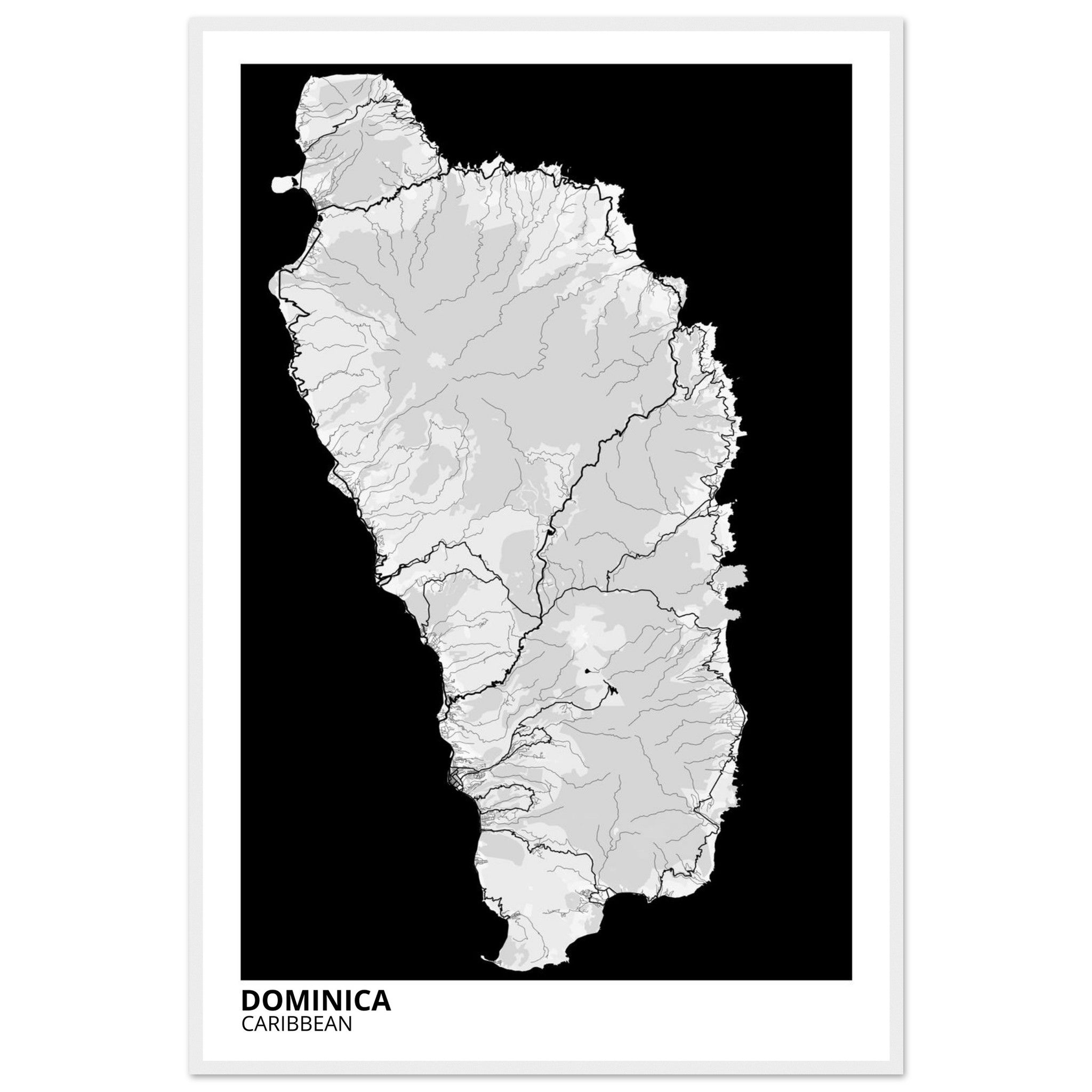Dominica Caribbean City Map Poster | Custom Map Art Print - Ink And Atlas