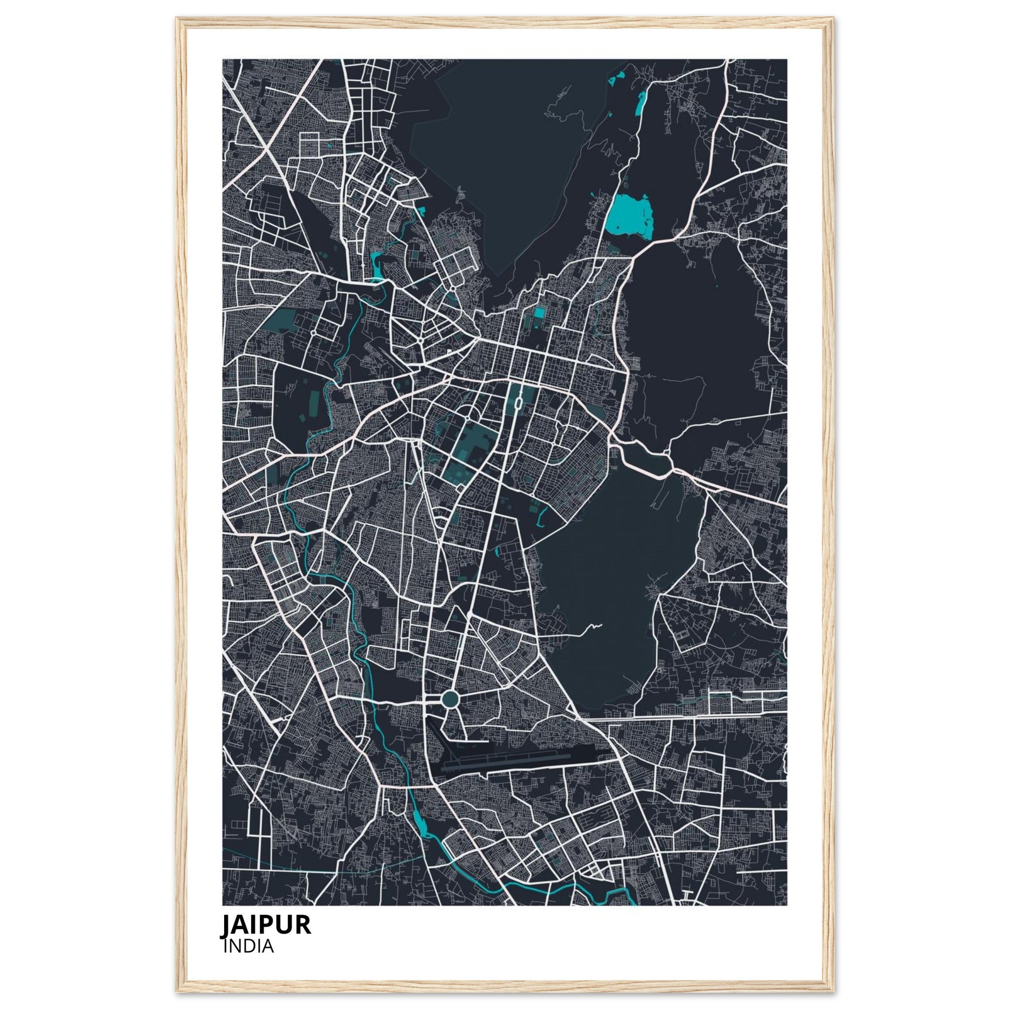 Jaipur India City Map Poster | Custom Map Art Print - Ink And Atlas