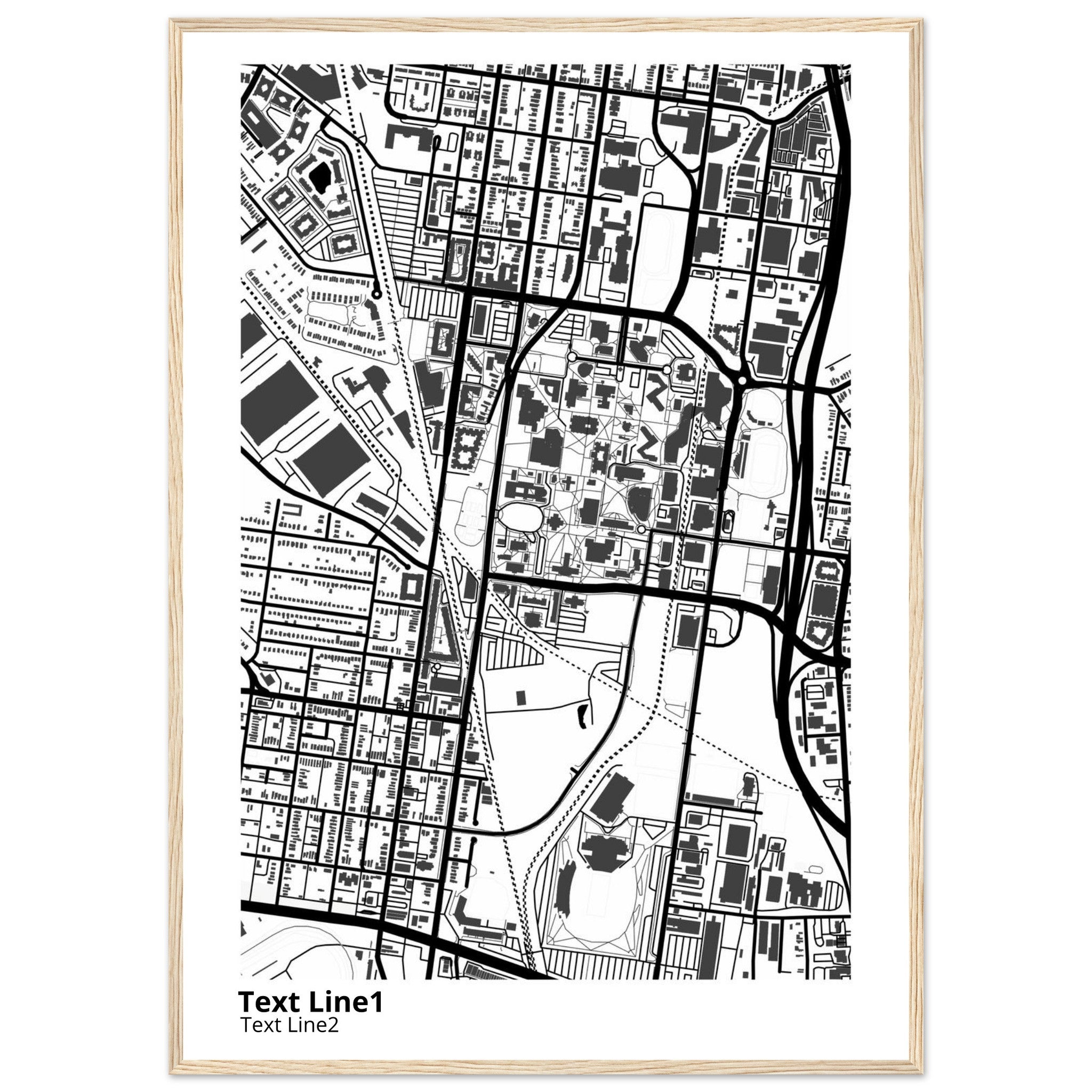 university of louisville modern campus map print