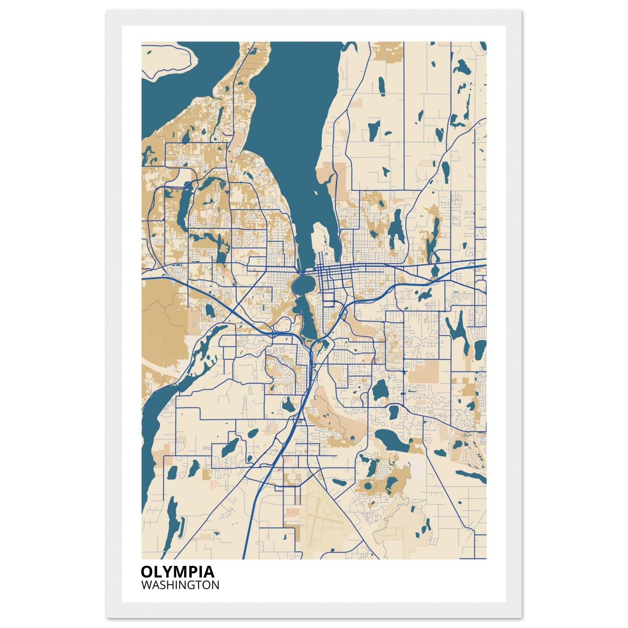 olympia map poster print