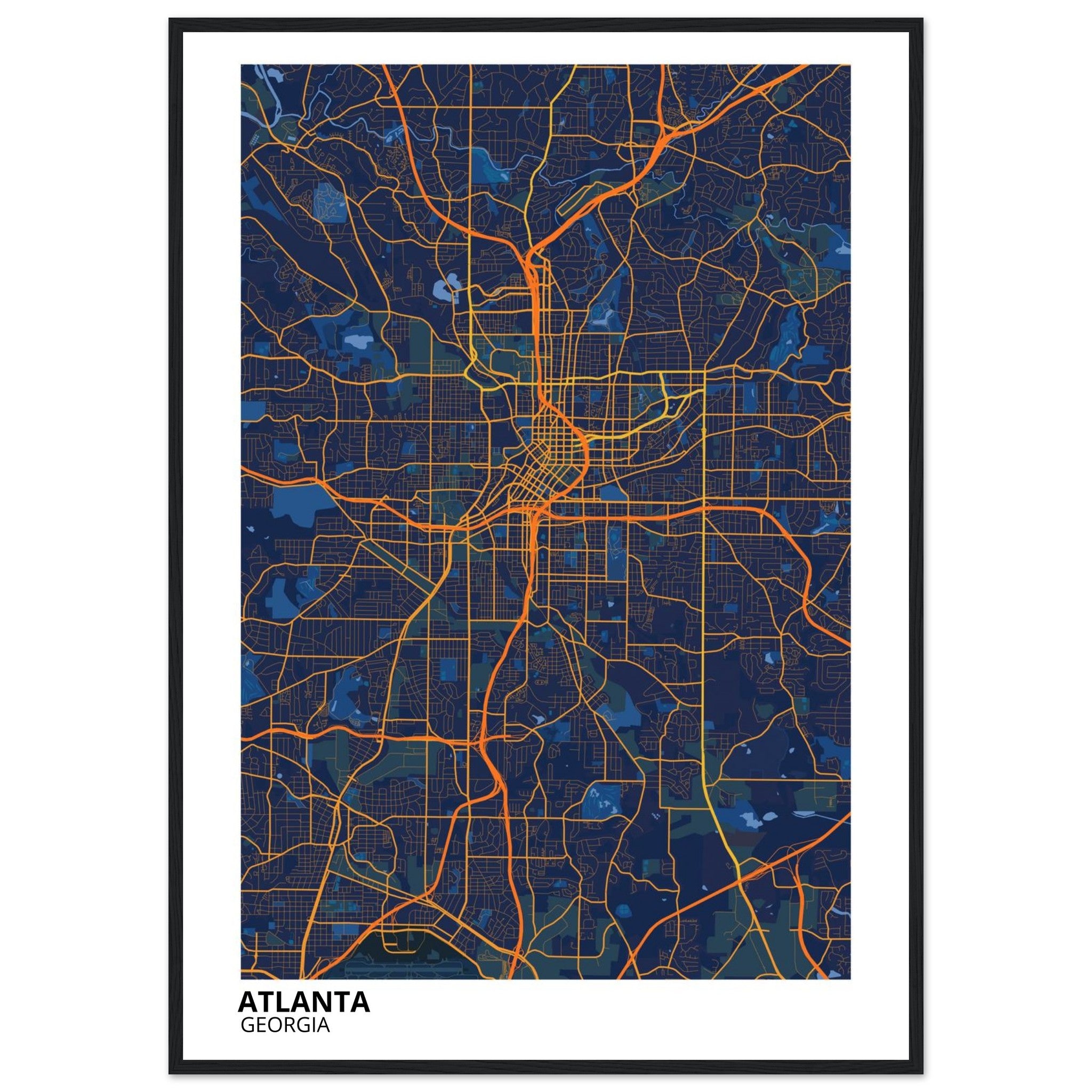 atlanta map poster print