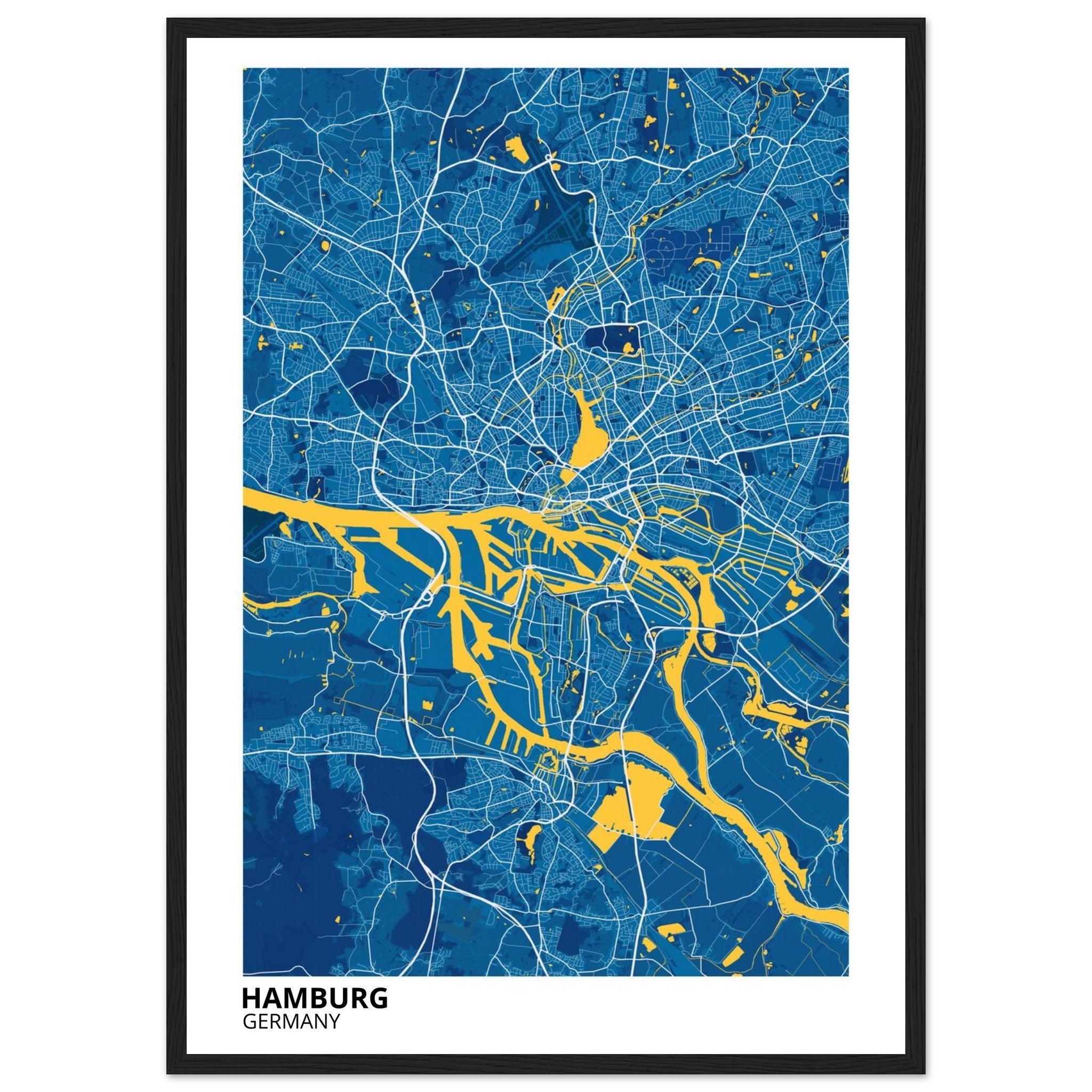Hamburg Germany City Map Poster | Custom Map Art Print - Ink And Atlas