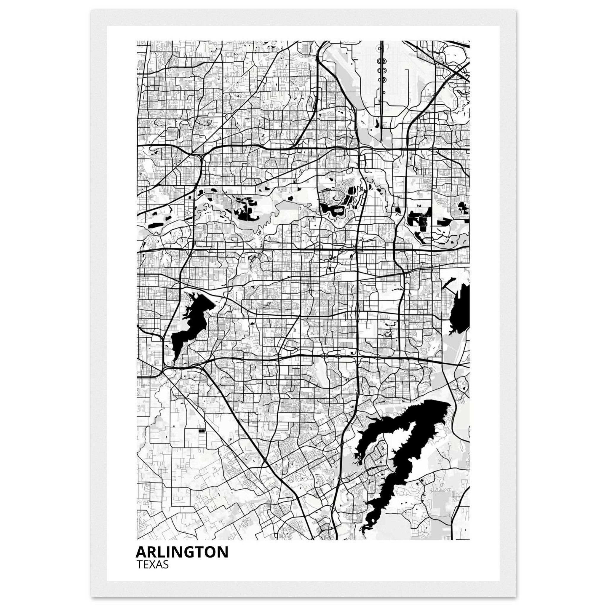 Arlington Texas City Map Poster | Custom Map Art Print - Ink And Atlas