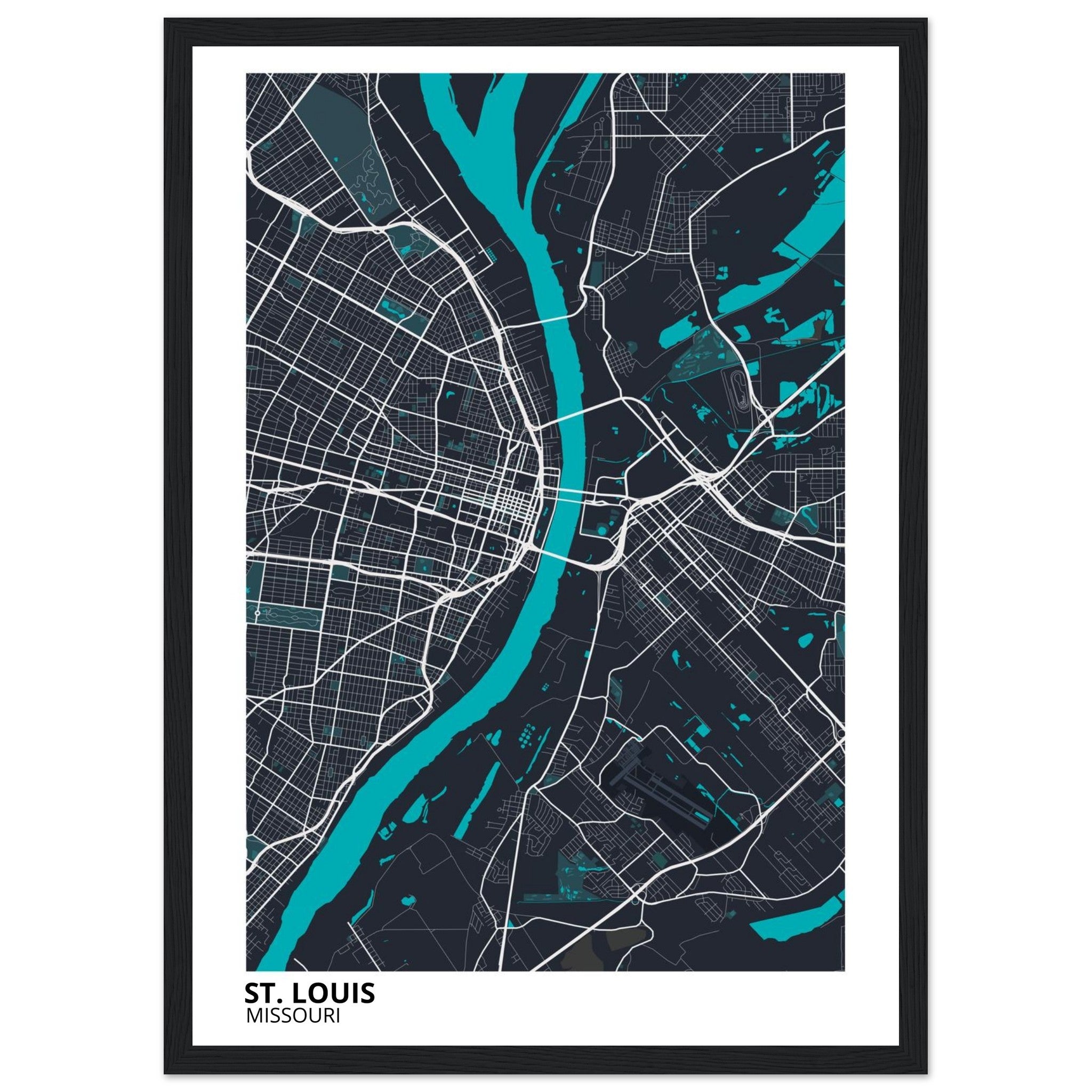 st louis map poster print